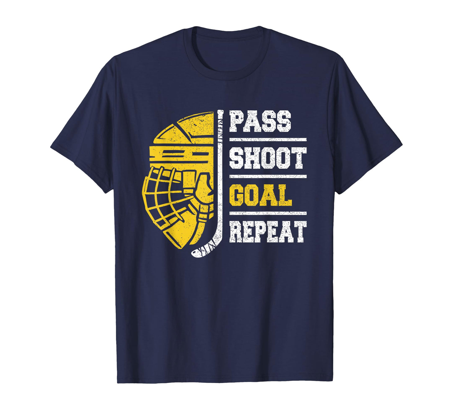 Ice Hockey For Boys, Men | Pass Shoot Goal Repeat | Hockey T-Shirt