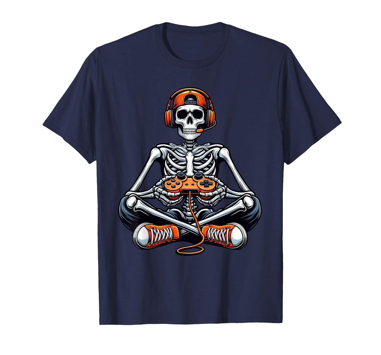 Skeleton Halloween Shirts Gamer Video Gaming Boys Men Kids T-Shirt
