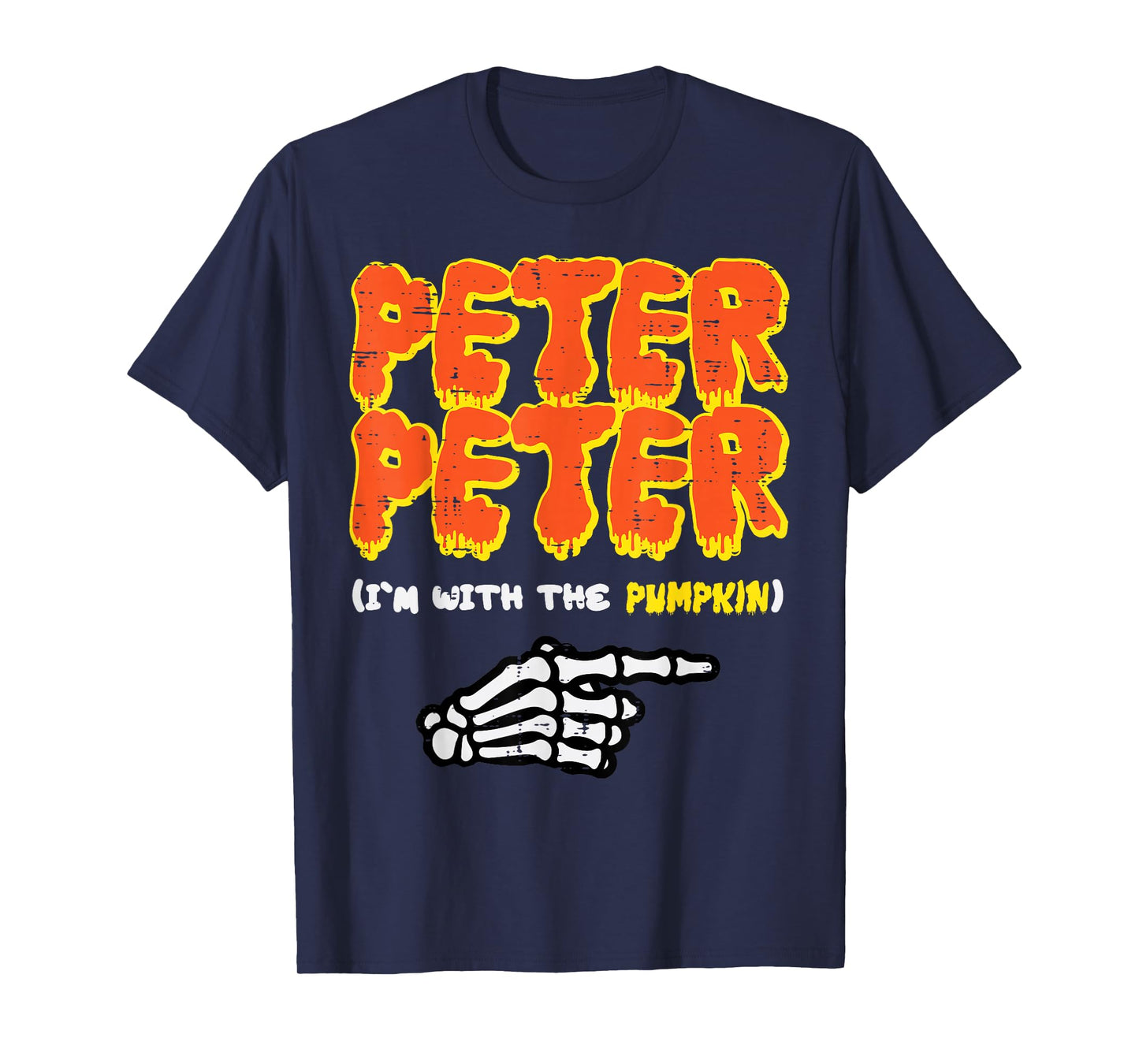 Halloween Peter Im with Pumpkin Couple Costume Men Women T-Shirt