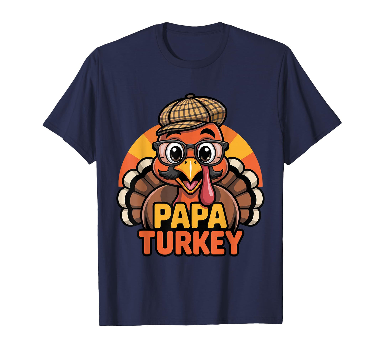 Funny Thanksgiving Papa Turkey Family Matching Men T-Shirt