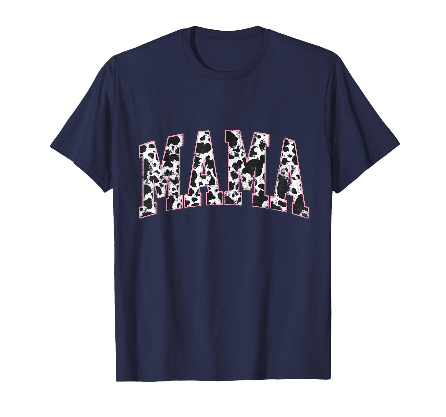 Mama Pink Cow Print Western Retro Varsity Cute T-Shirt