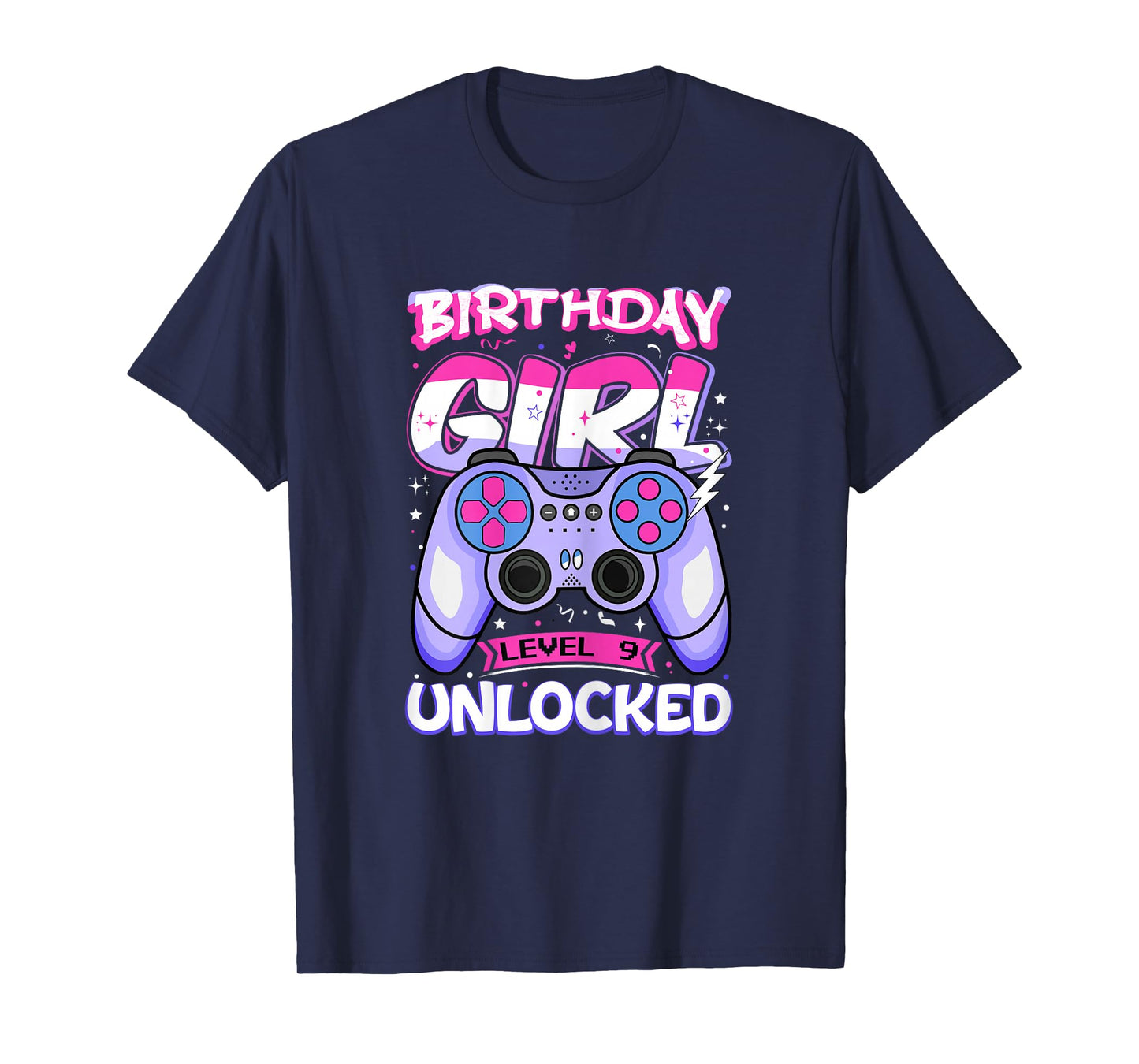 9 Year Old Girl Gamer Level Unlocked 9th Birthday Kids T-Shirt