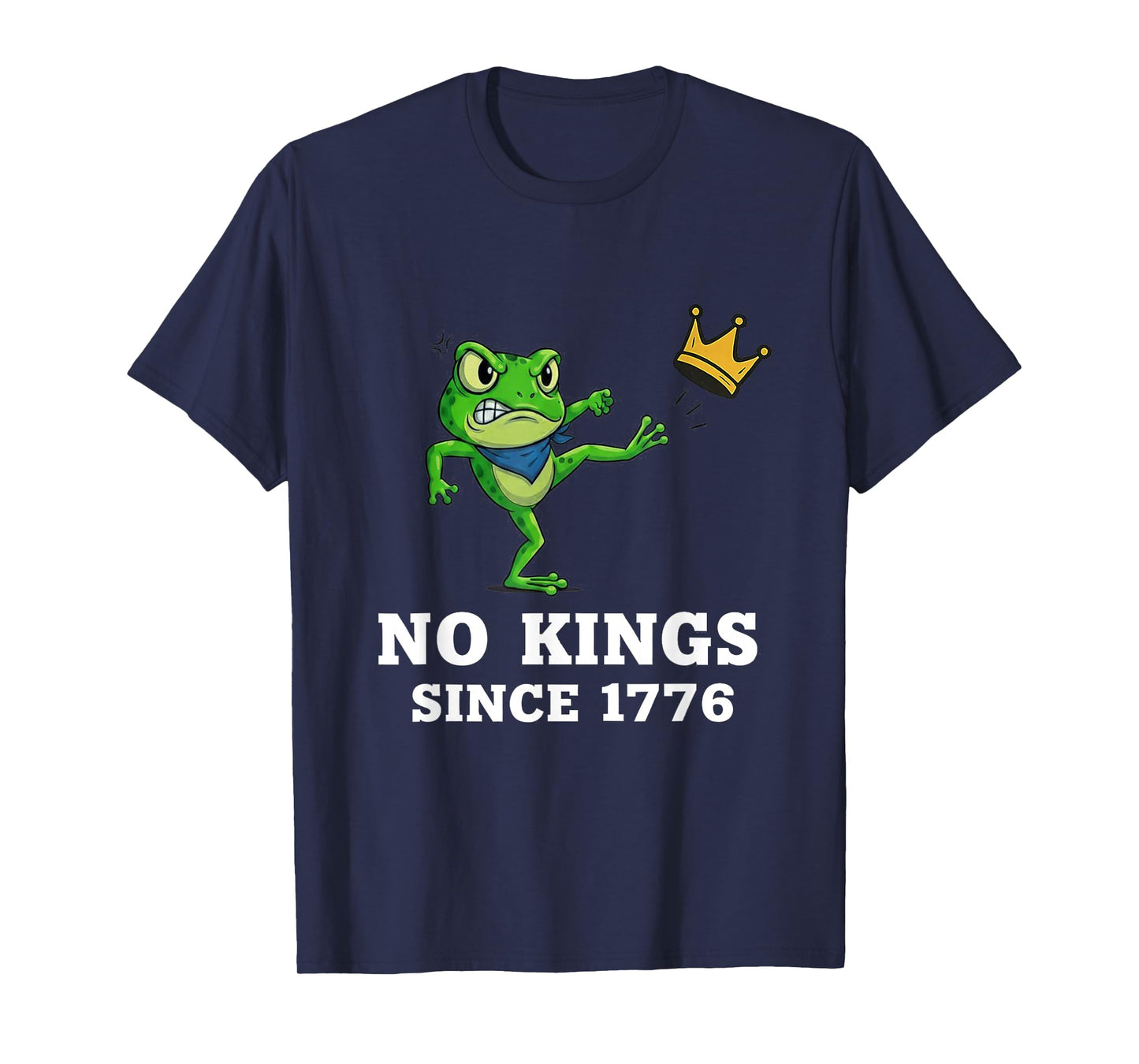 No Kings Since 1776 Portland Frog Kicking Crown T-Shirt