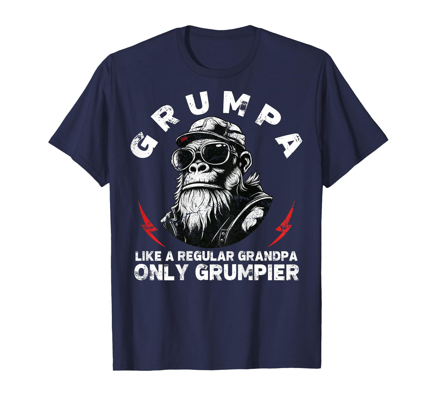 Grumpa Like A Regular Grandpa Only Grumpier Bearded Gorilla T-Shirt