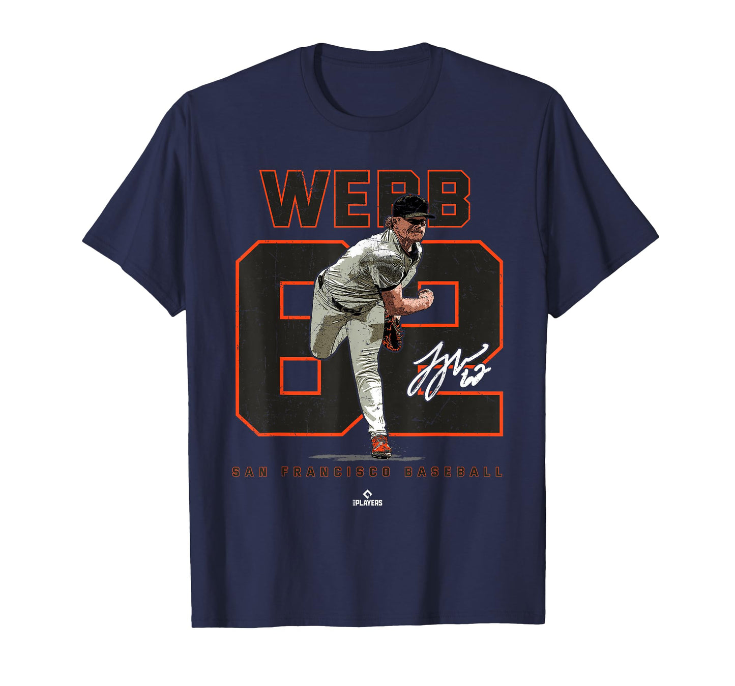 Number and Portrait Logan Webb San Francisco MLBPA T-Shirt