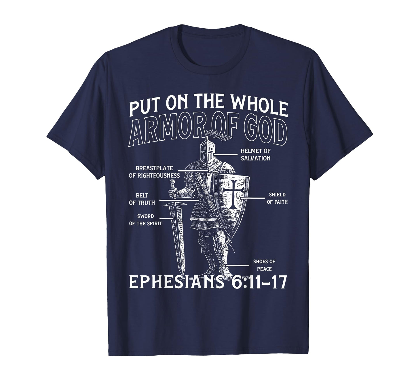 Christian Knights Templar Medieval Knight Armor of God T-Shirt