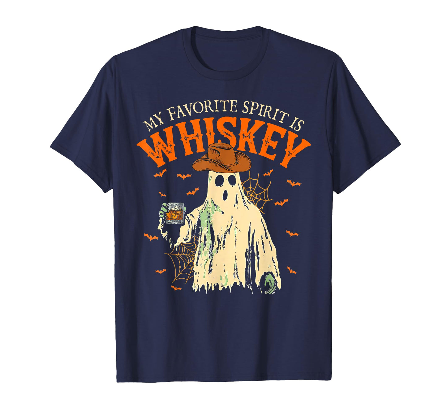 My Favorite Spirit is Whiskey Halloween Cowboy Ghosts T-Shirt