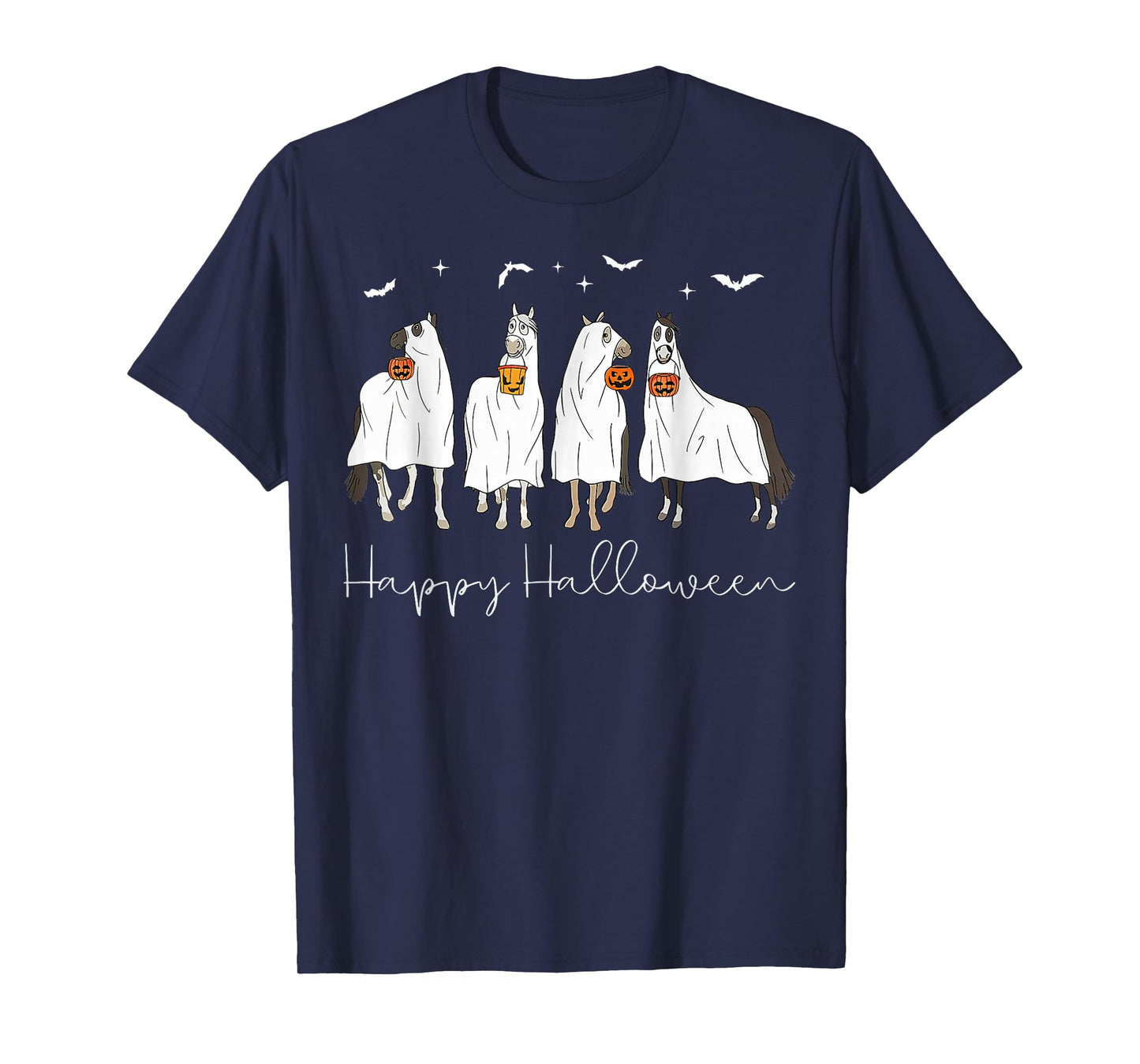 Happy Halloween Horse Ghost 2025 T-Shirt