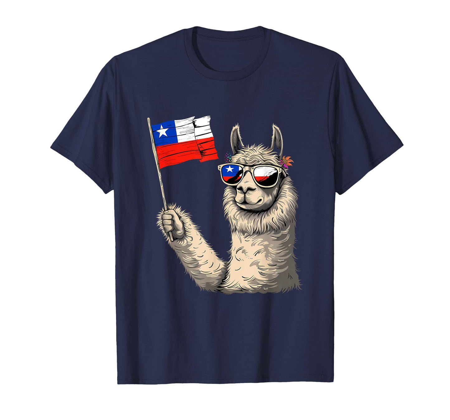 Chile Flag Heart Alpaca Chilean Pride Chilean Roots T-Shirt