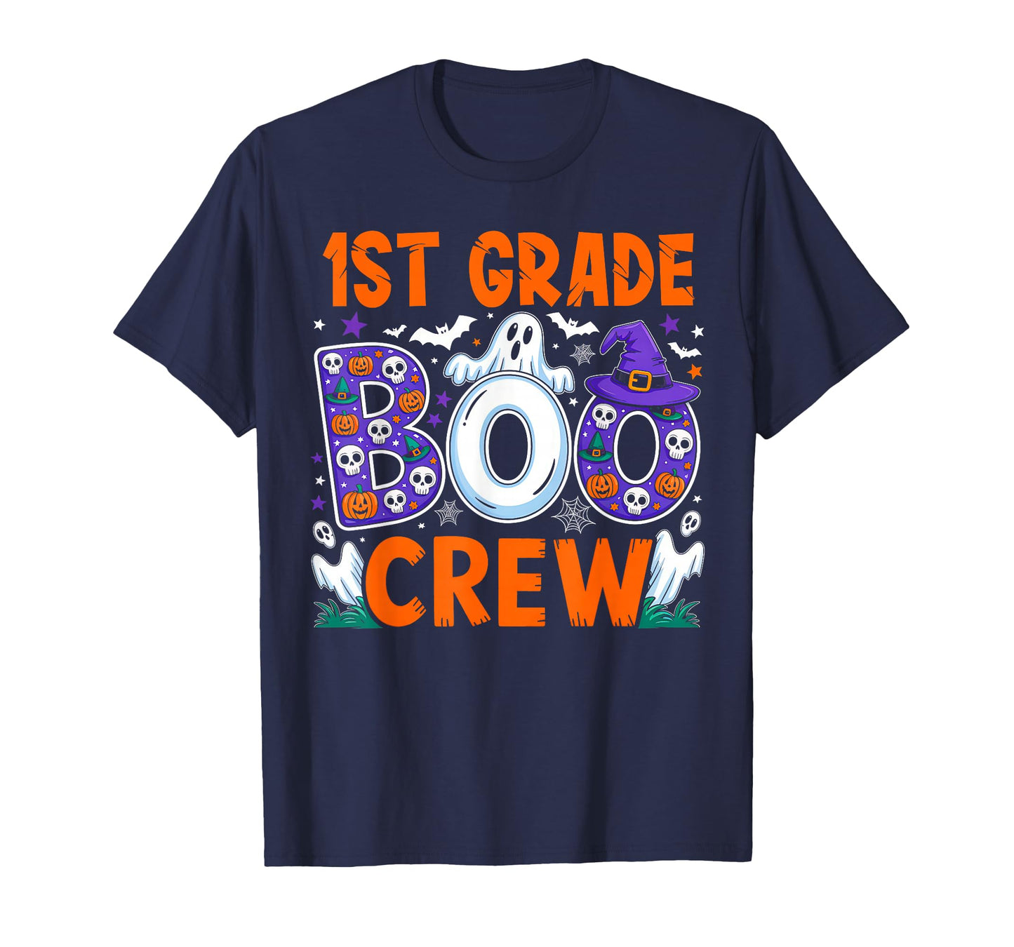 1st Grade Boo Crew First Grade Teacher Kids Happy Halloween T-Shirt
