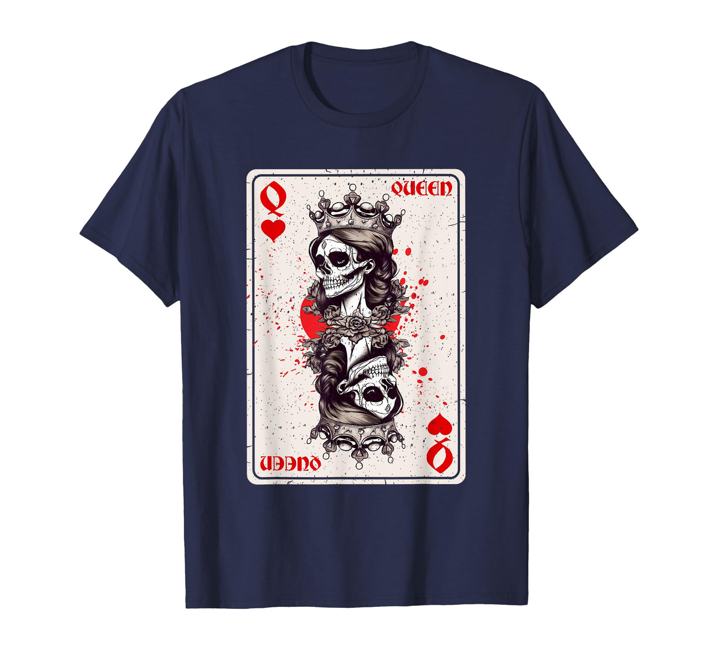 Queen of Hearts Card Game Horror Heart Queen Gothic T-Shirt