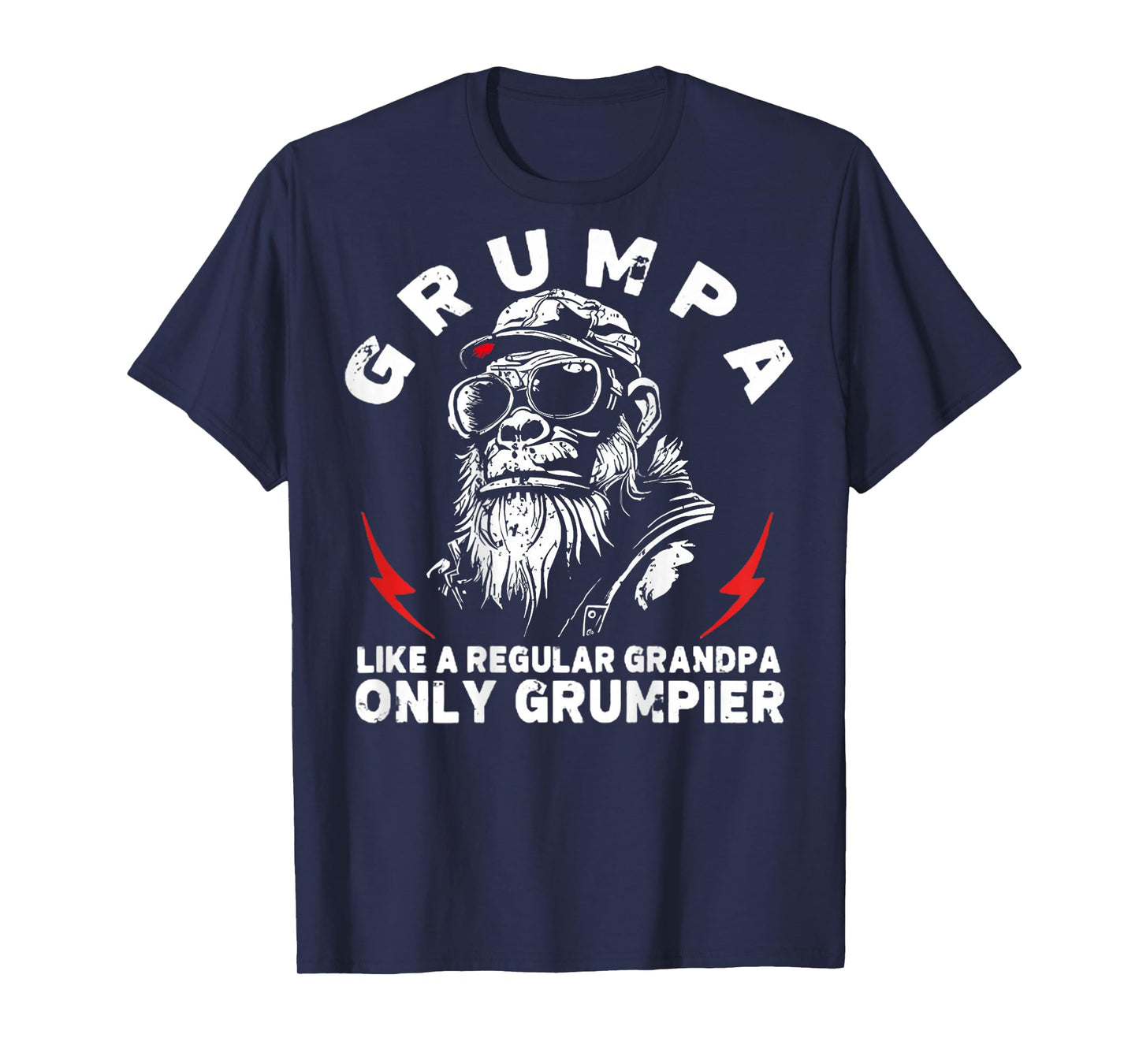 Grumpa Like A Regular Grandpa Only Grumpier Monkey (On Back) T-Shirt