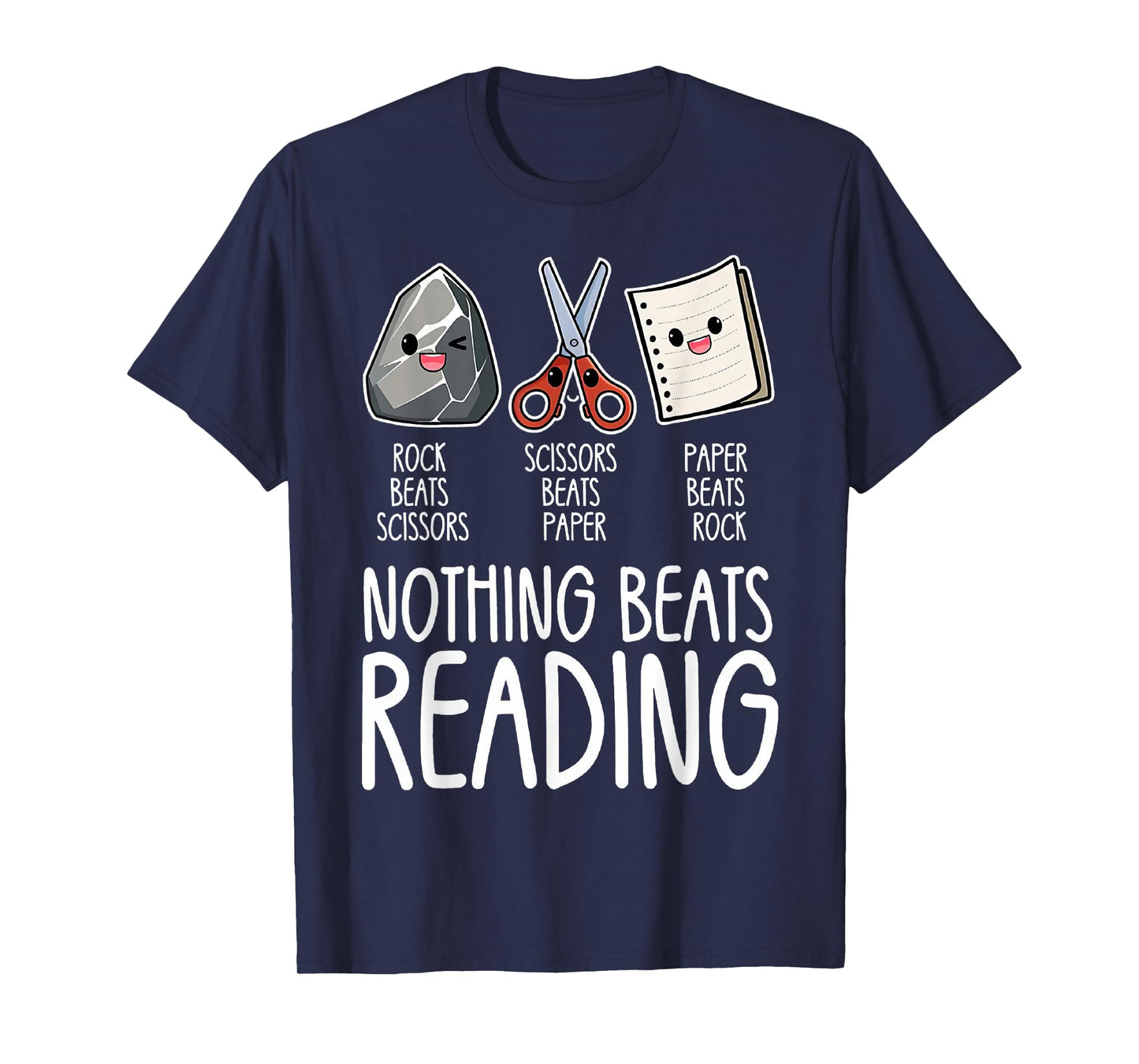 Rock Paper Scissors Vintage Nothing Beats Reading Hand Game T-Shirt