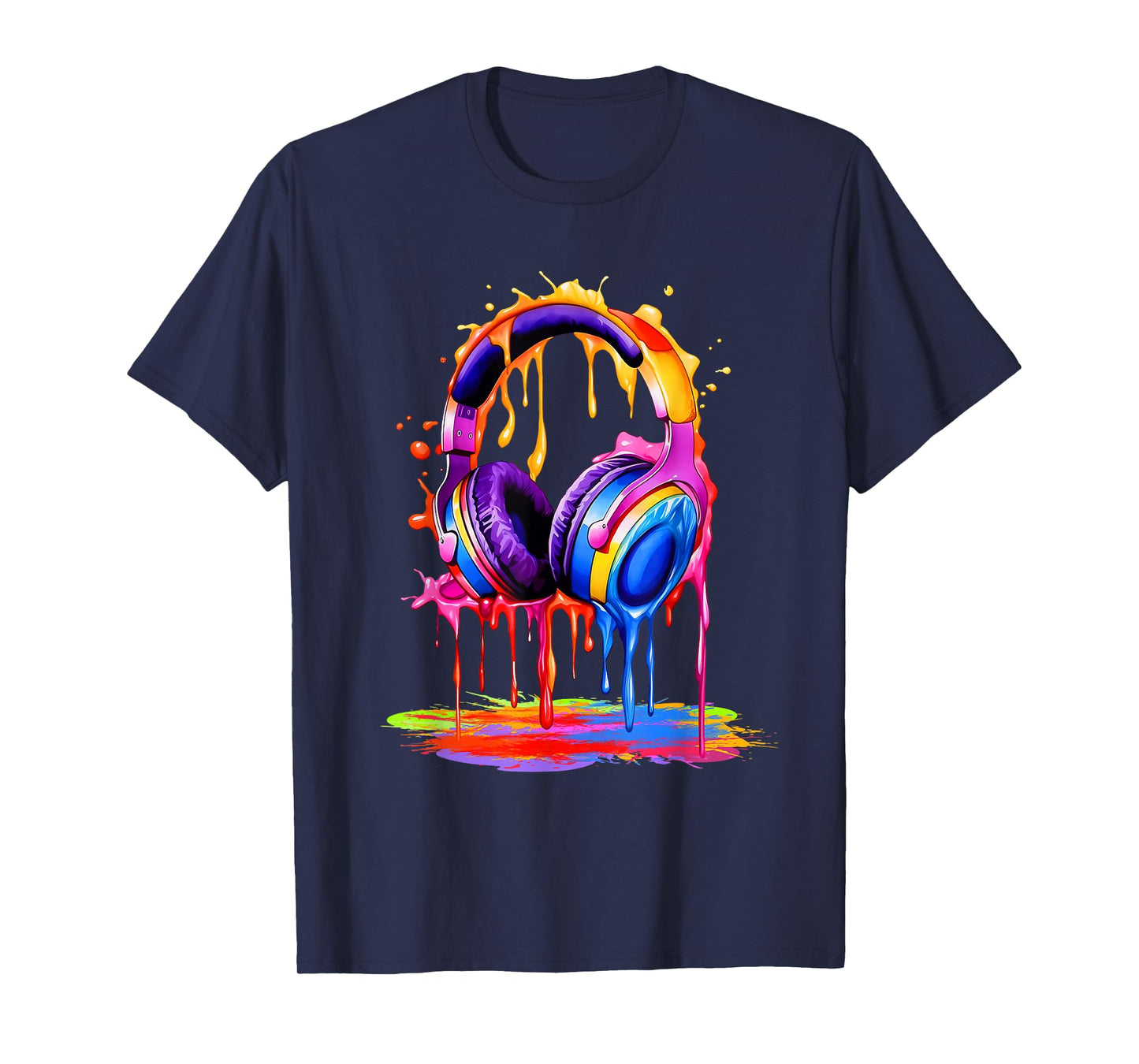 Gamer Headphones Paint Splash Drip Music Lover T-Shirt