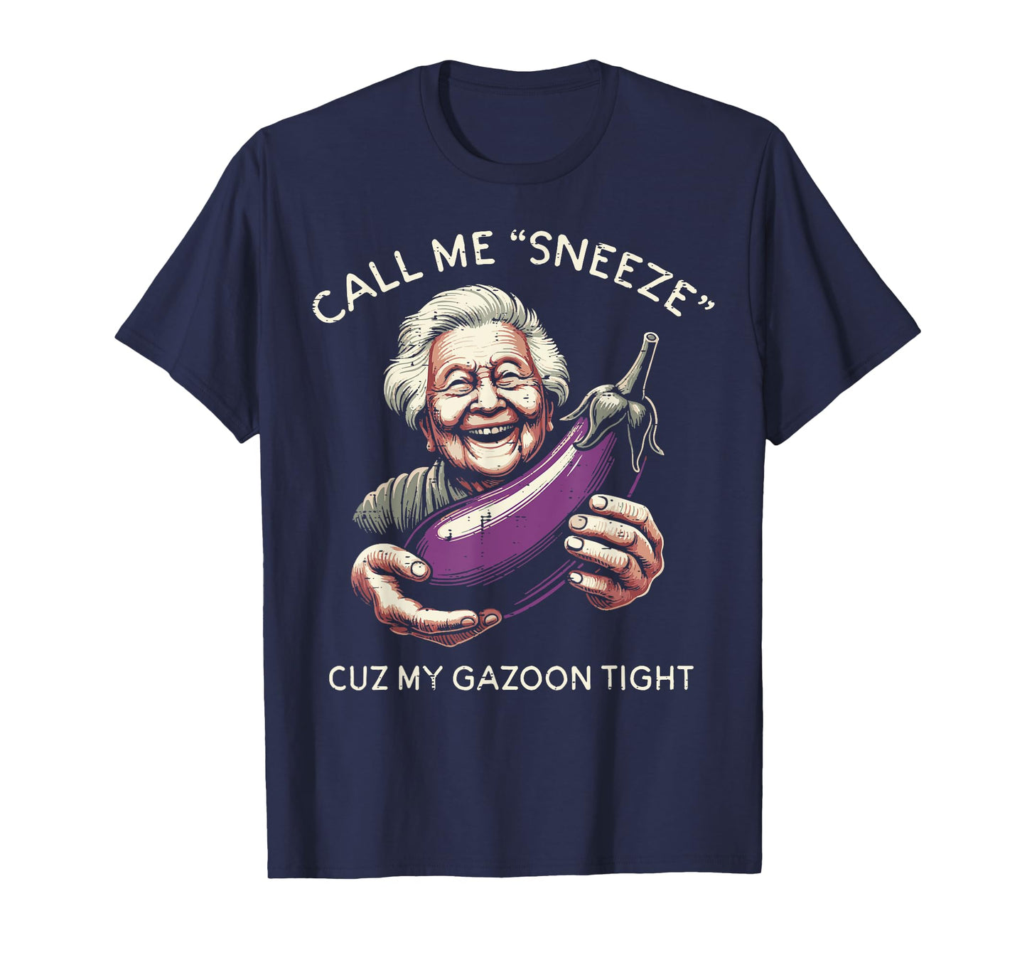 Inappropriate Call Me Sneeze Eggplant Funny Humor Joke Women T-Shirt