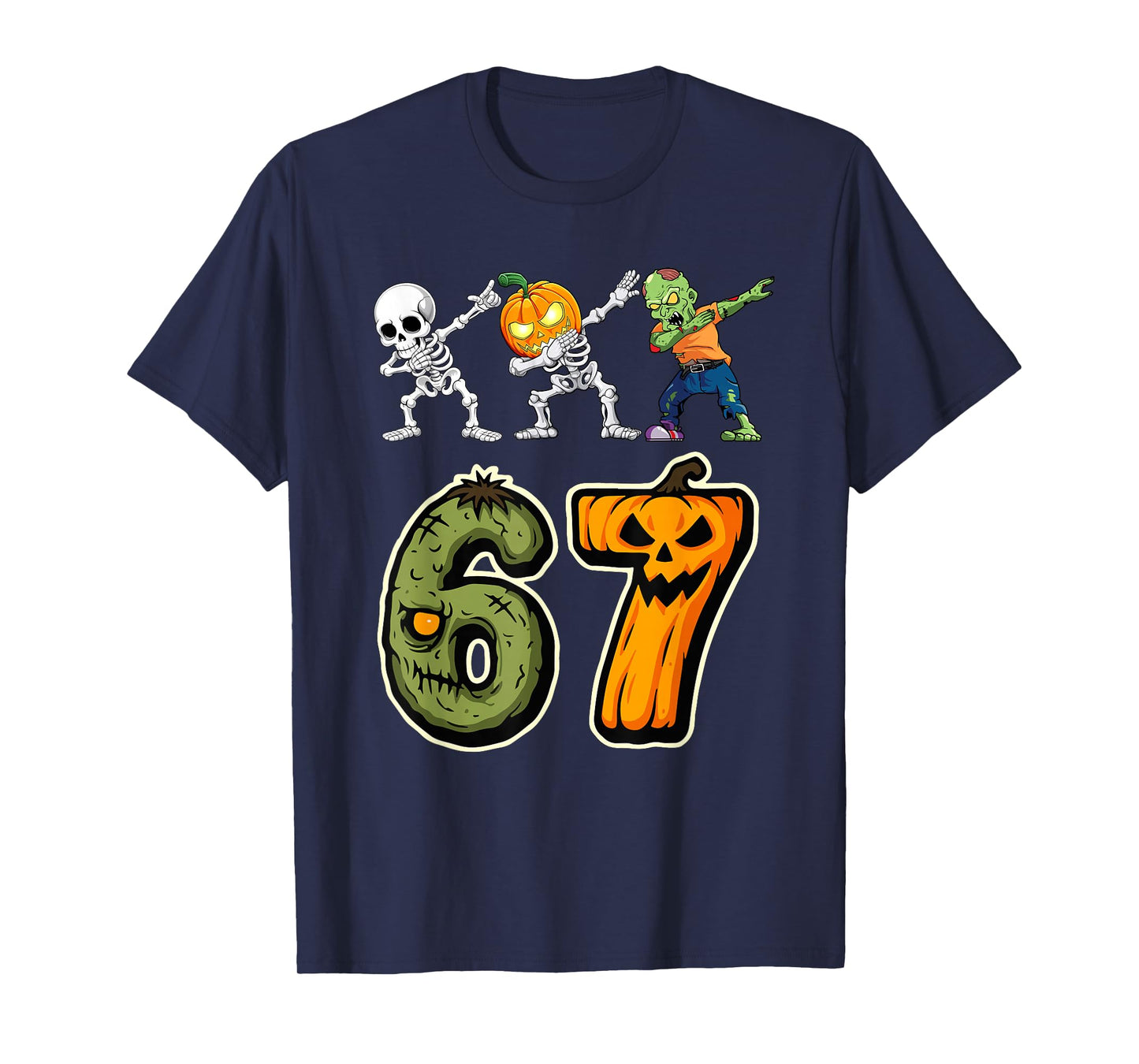 Dabbing Halloween Boys Six Seven 67 Meme Funny Kids Costume T-Shirt