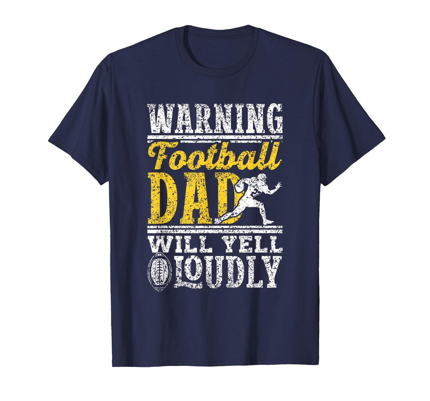 Warning Football Papa Wird Laut Schreien Papi Football Vater T-Shirt