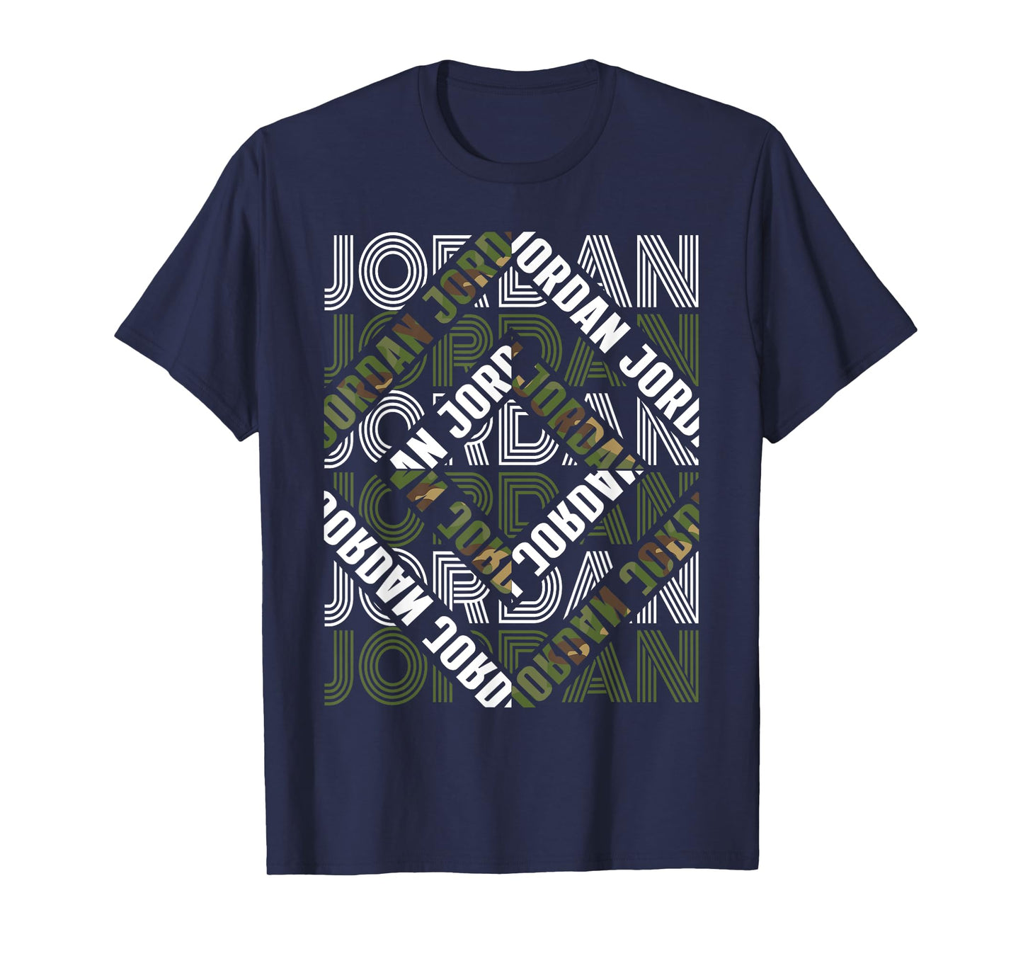 Diagonal Jordan Pattern Jordan Camo Pattern Green Camouflage T-Shirt