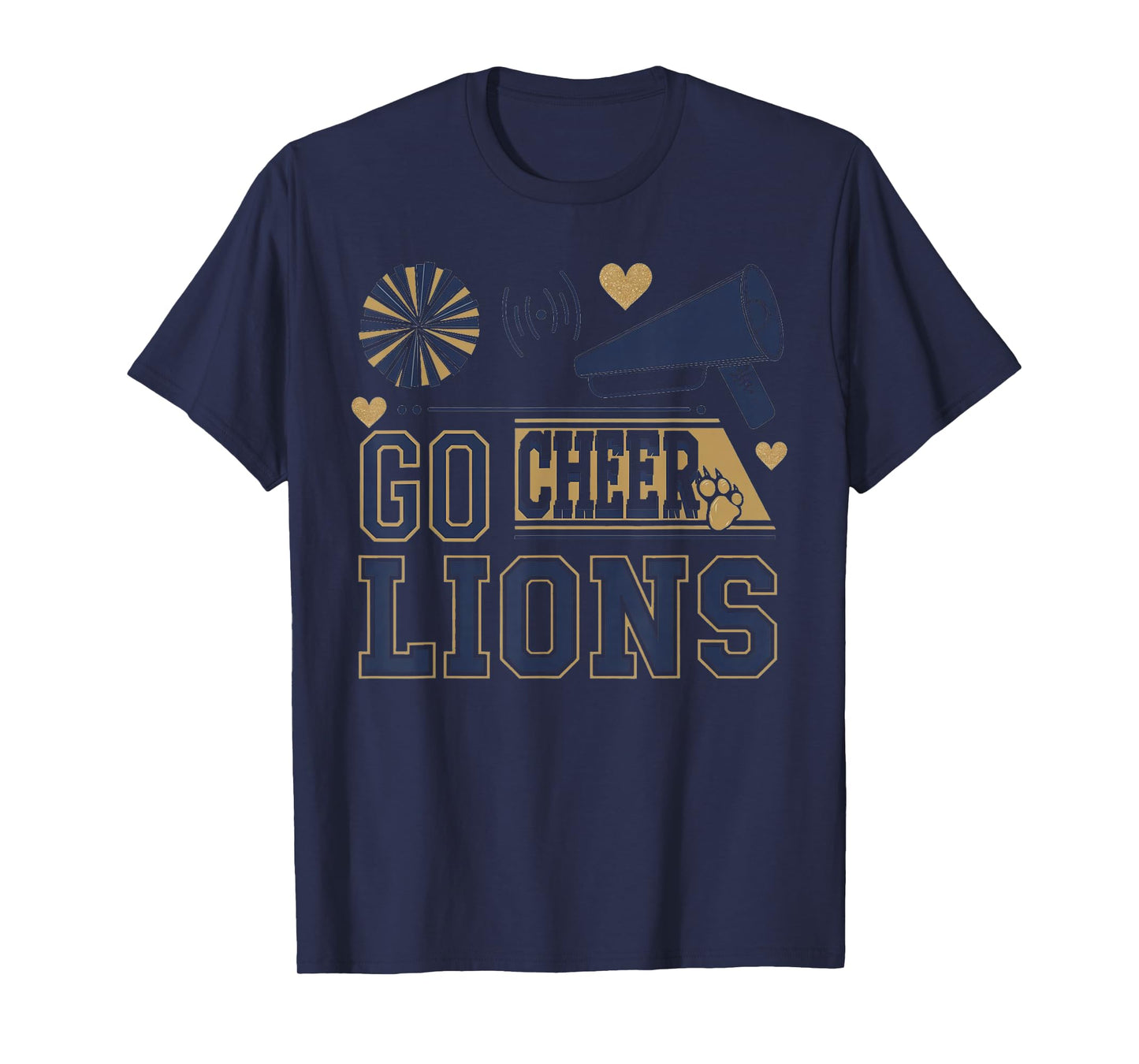 Go Cheer Lions Cheerleading Spirit Design T-Shirt