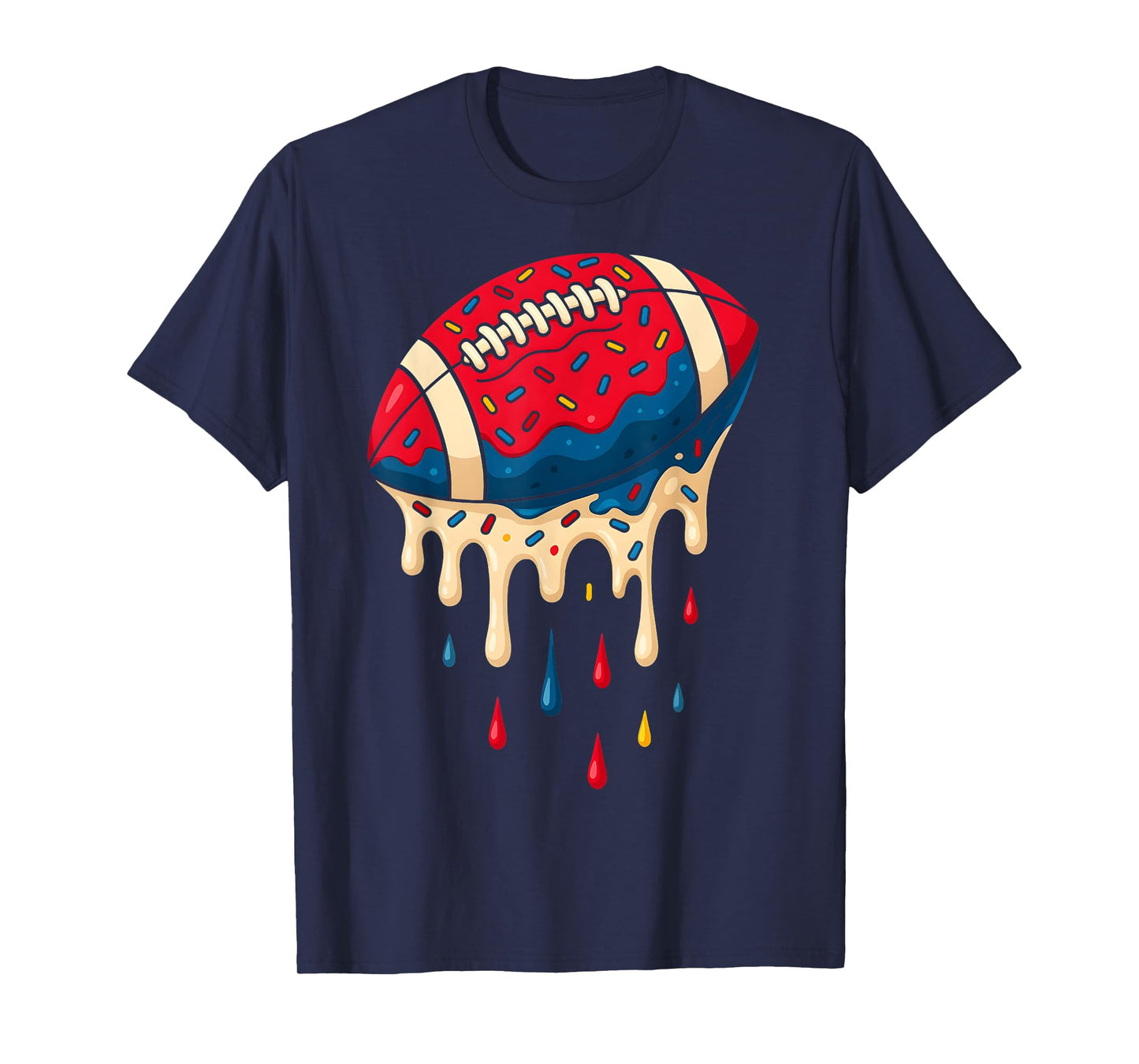 Football Ice Cream Drip Boys Football Fan Youth Game Day T-Shirt