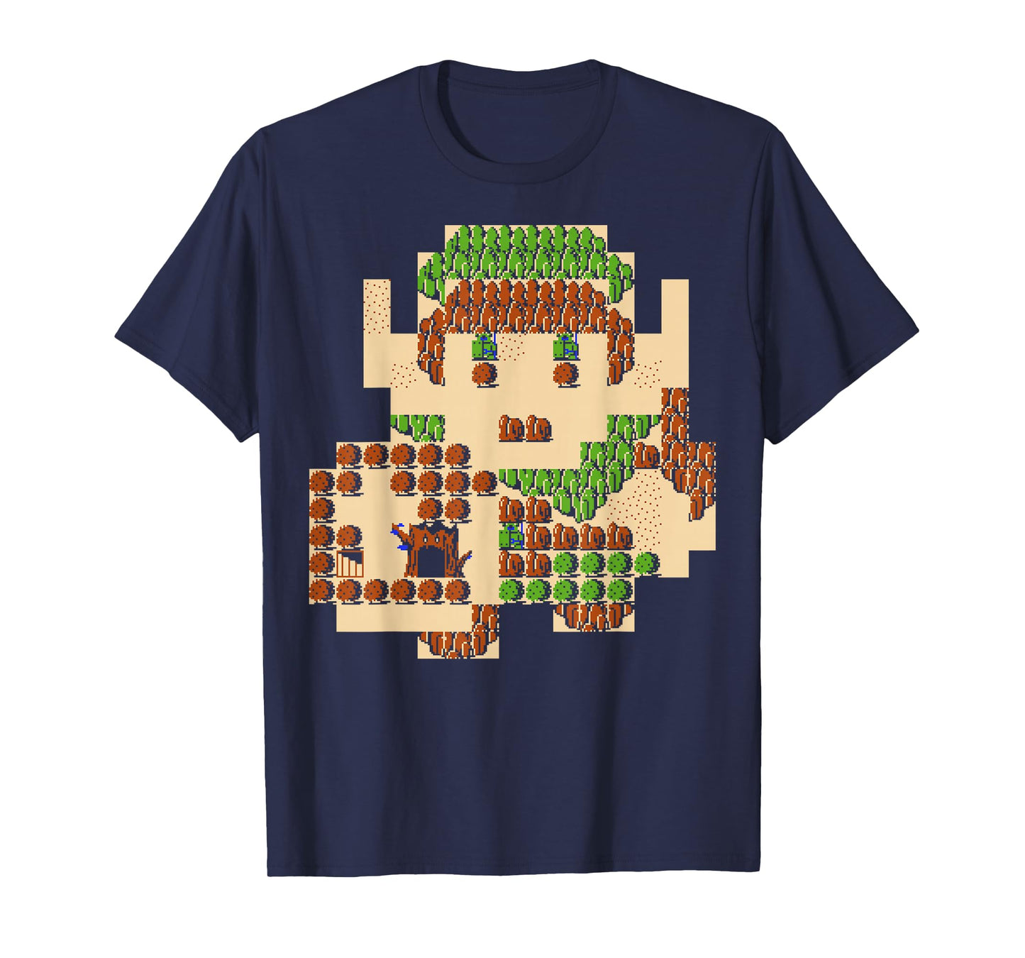 Nintendo Zelda Link Portrait 8-Bit Map Graphic T-Shirt T-Shirt