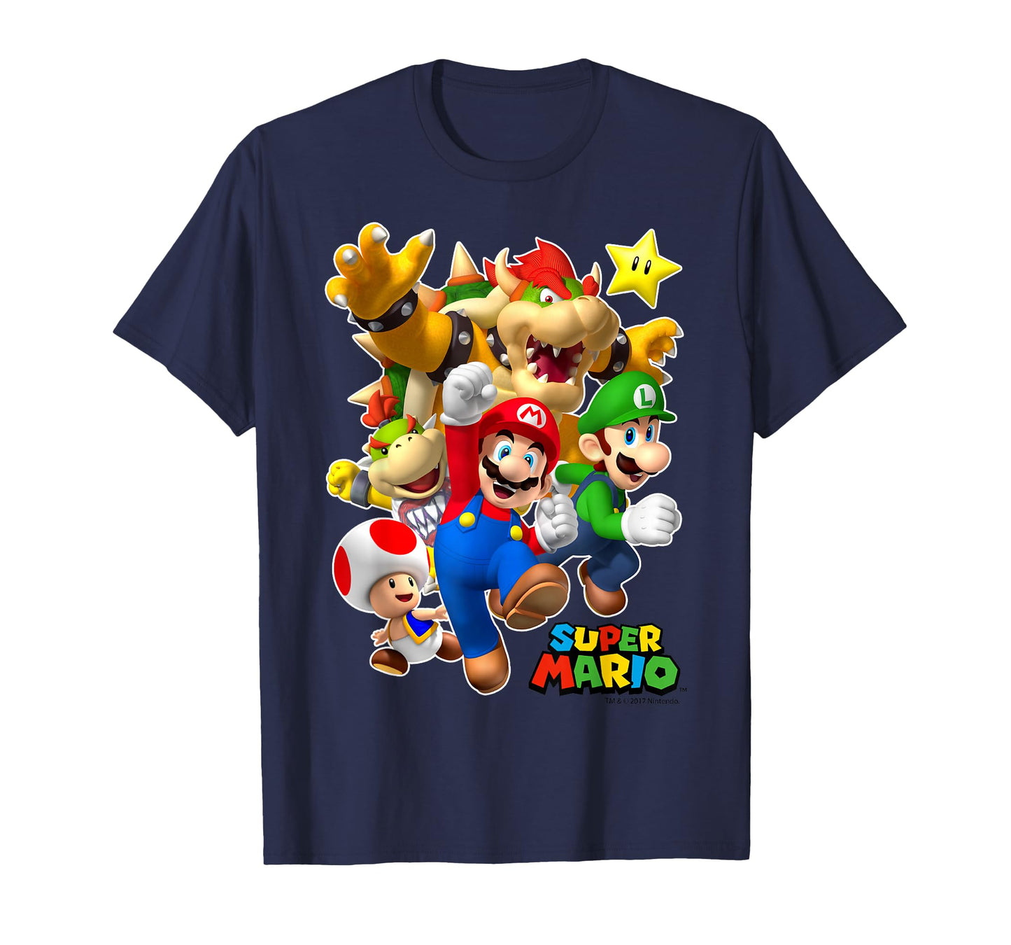 Super Mario Group Shot With Bowser 3D Poster T-Shirt