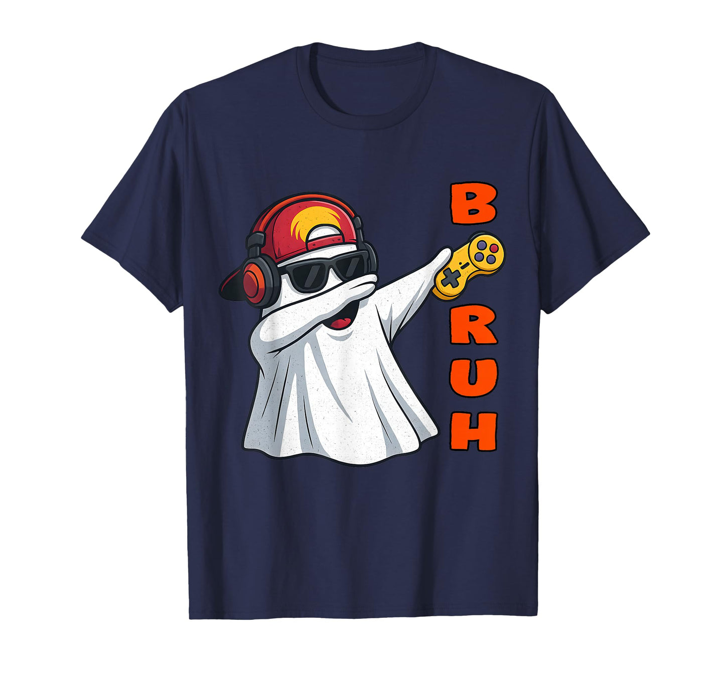 Bruh Ghost Gamer - Funny Dab Ghost Gamer Halloween T-Shirt