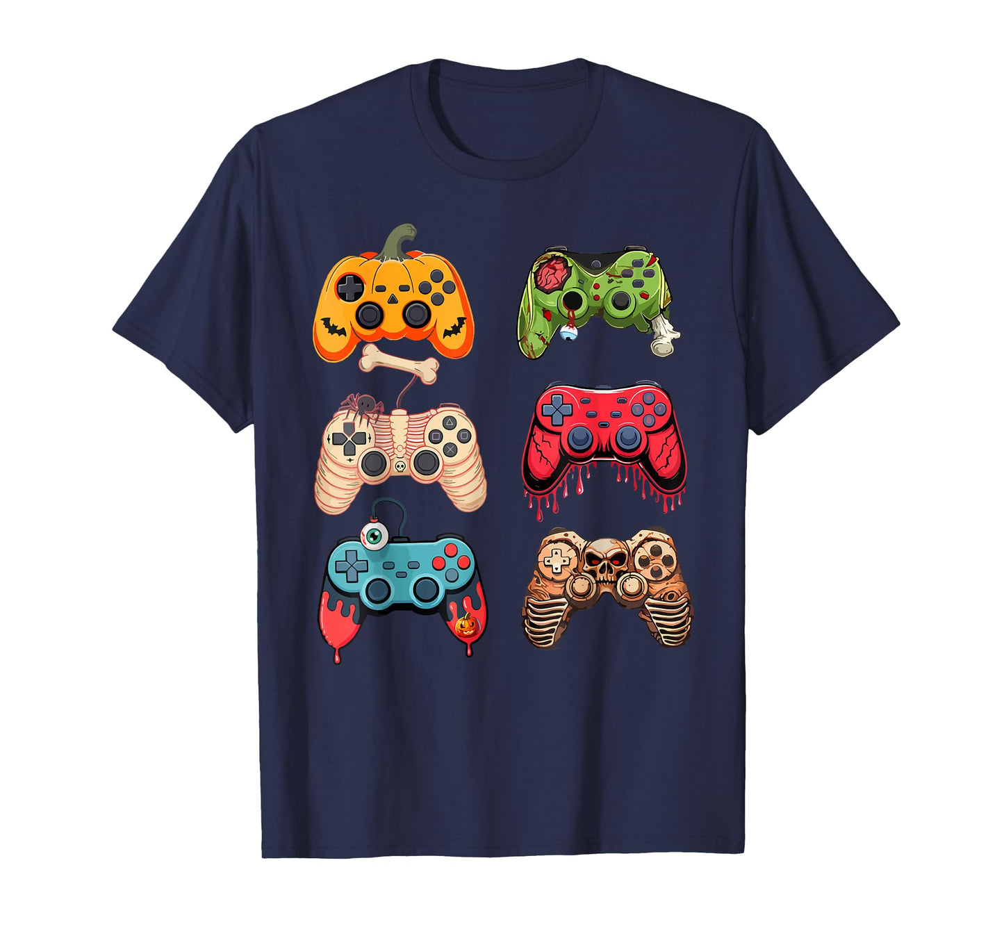 Halloween Skeleton Gamer Zombie Gaming Controllers Mummy T-Shirt