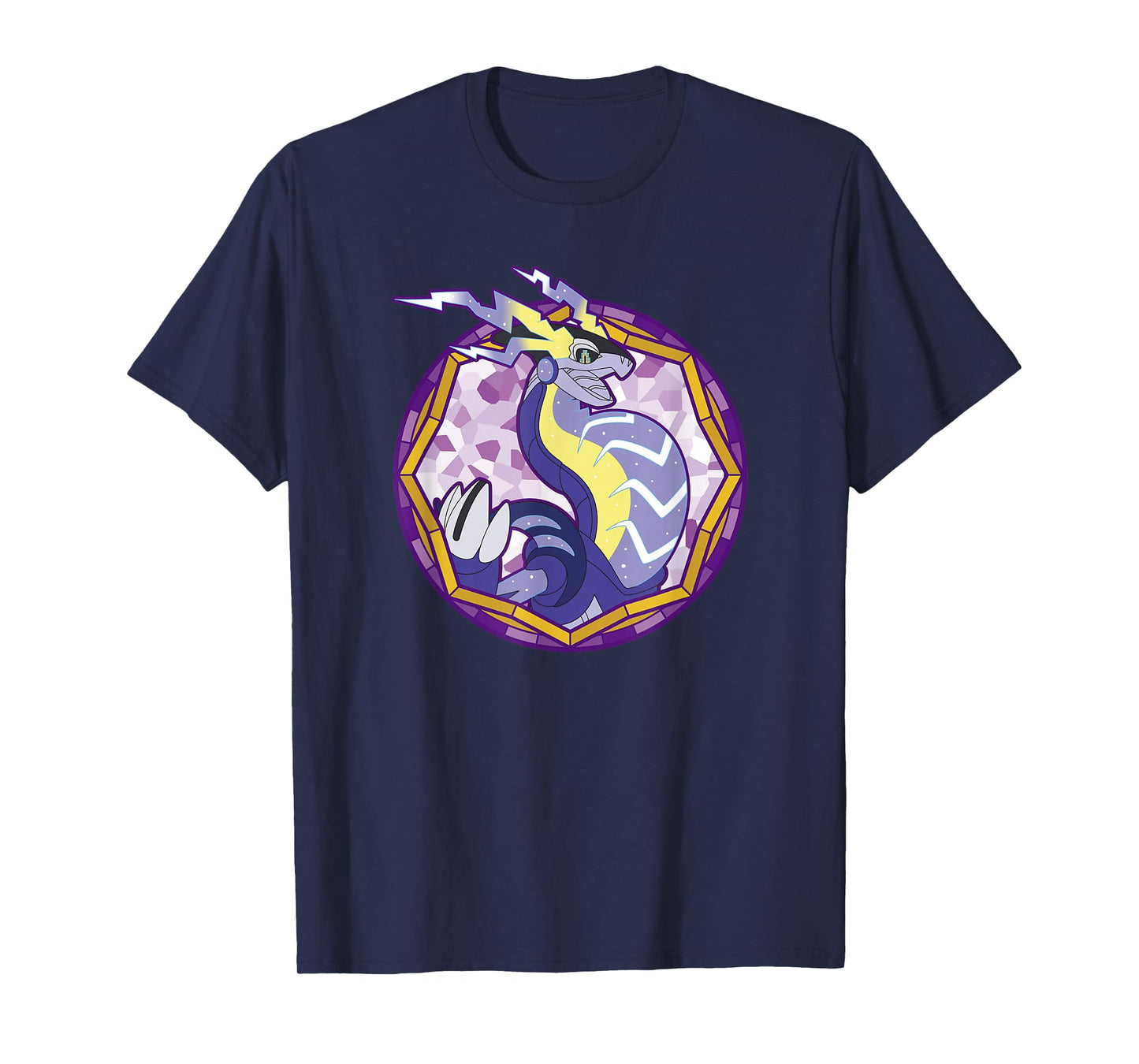 Pokémon Miraidon Legendary Paradox Violet Stained Glass Logo T-Shirt