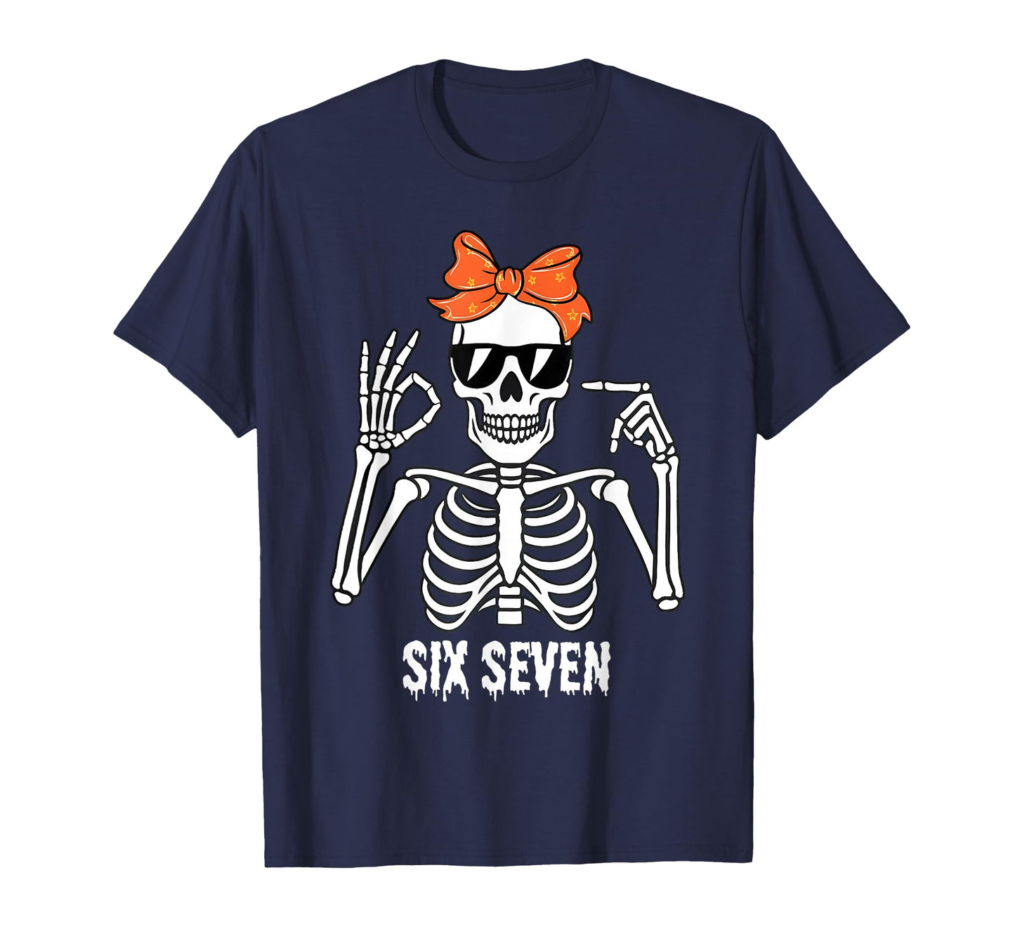 67 Skeleton Funny Six Seven Gen Z Halloween Meme Men Women T-Shirt