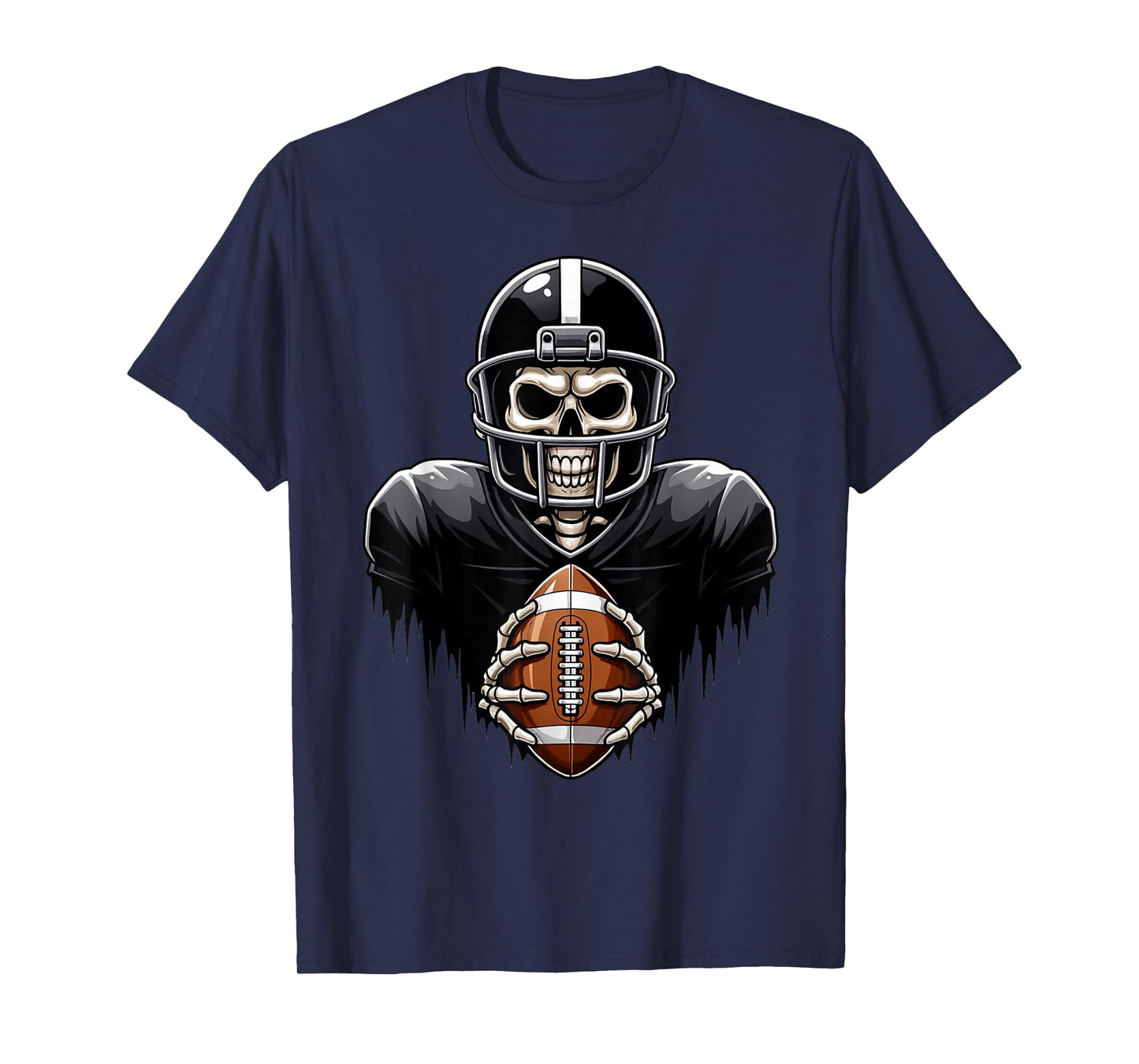 Skeleton Playing Football Player Halloween Costume Sports T-Shirt
