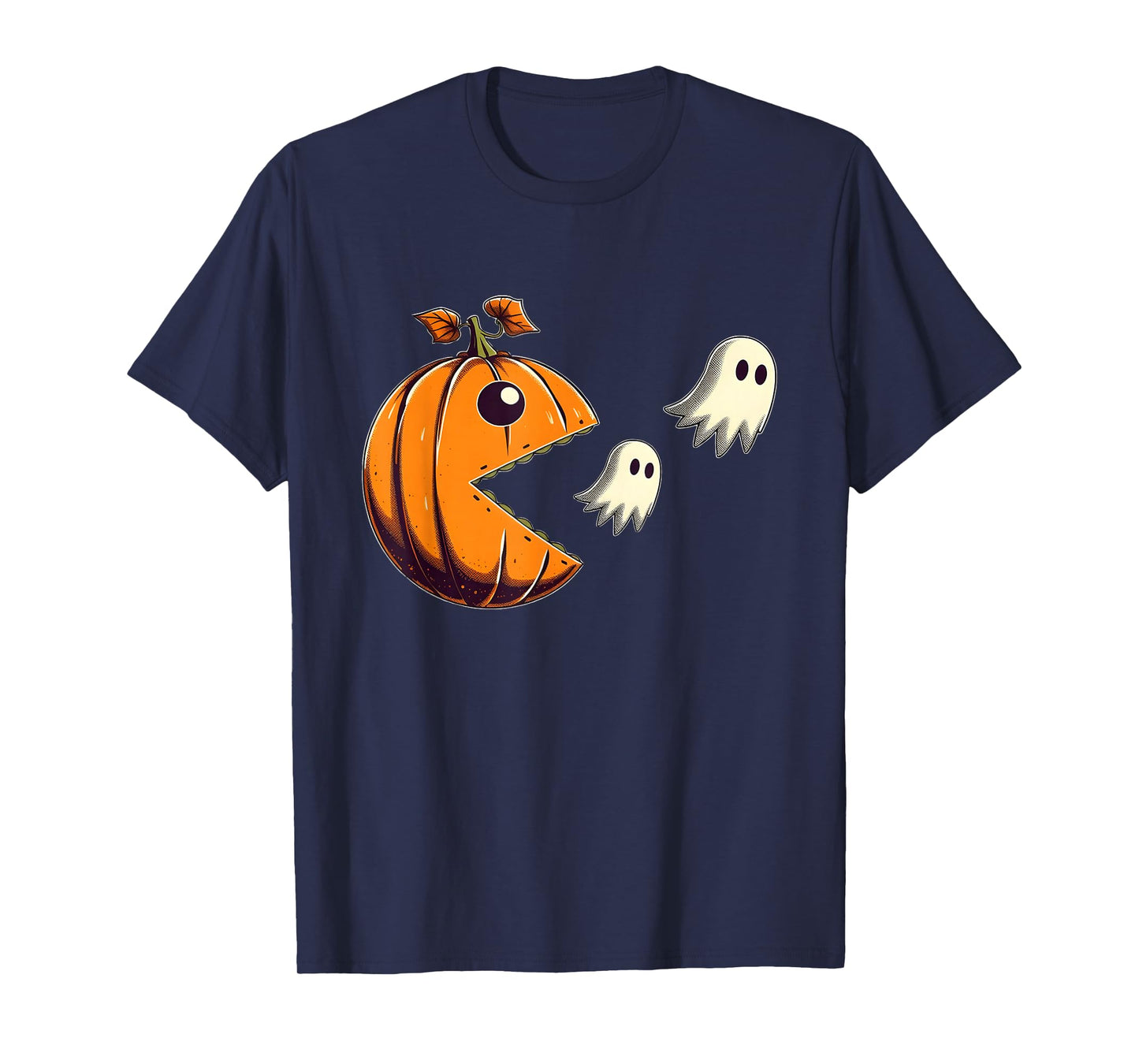 Pumpkin Eating Ghost Gamer Halloween Gaming Boys Teen Kids T-Shirt