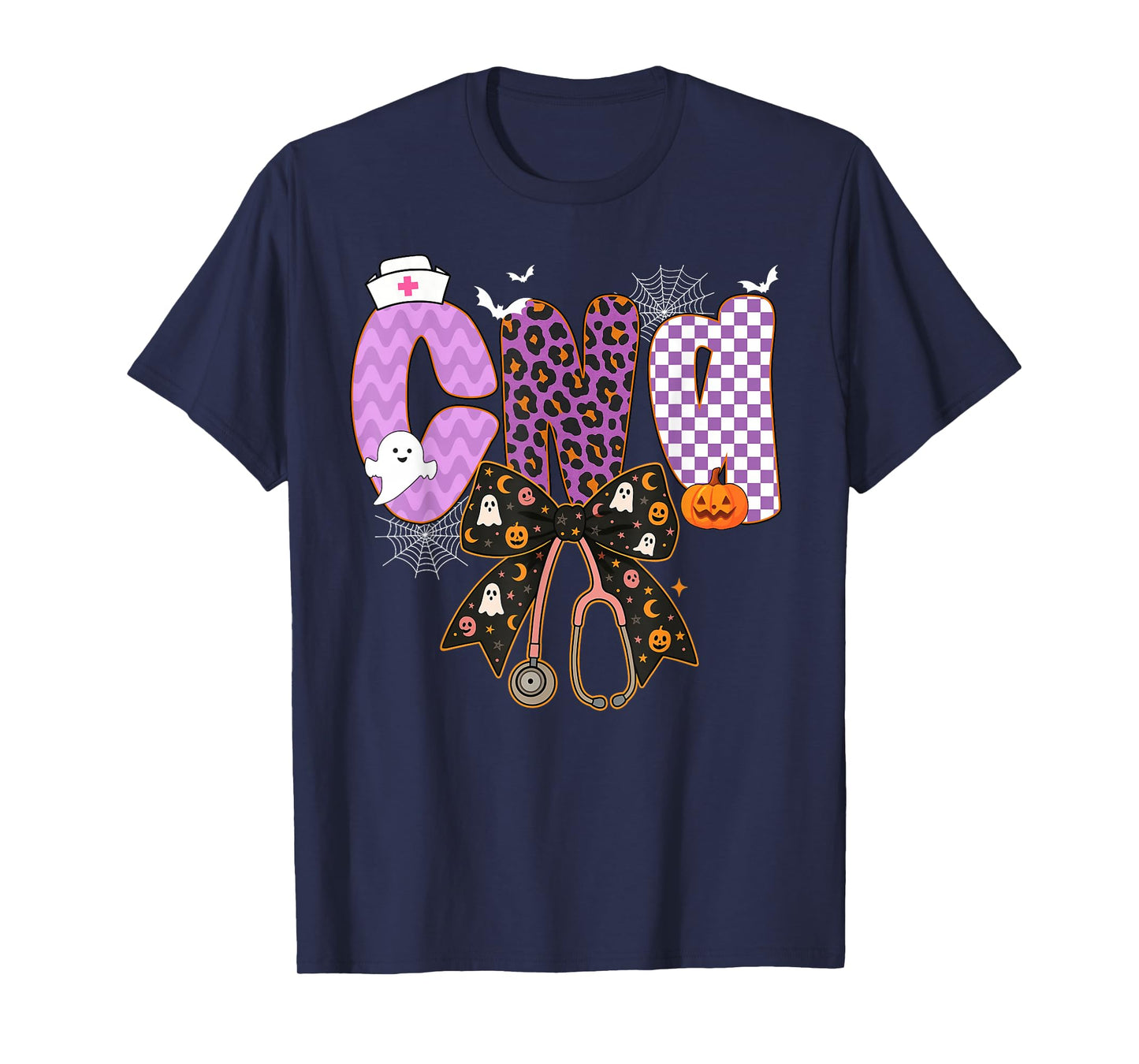 CNA Nurse Halloween Stethoscope Bow for Men Women T-Shirt