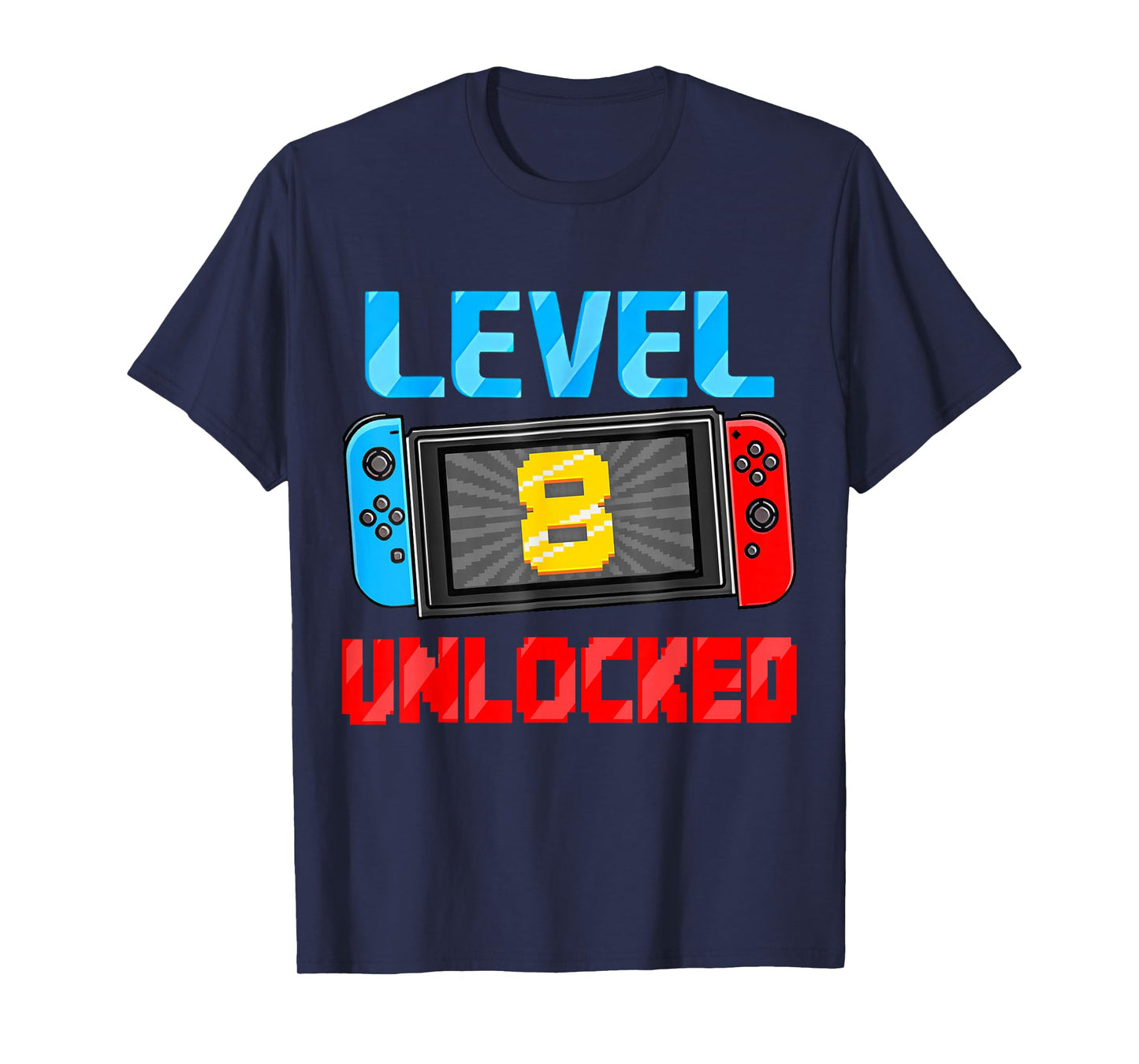 Level 8 Unlocked Gamer 8th Birthday Gift Video Game Boys T-Shirt