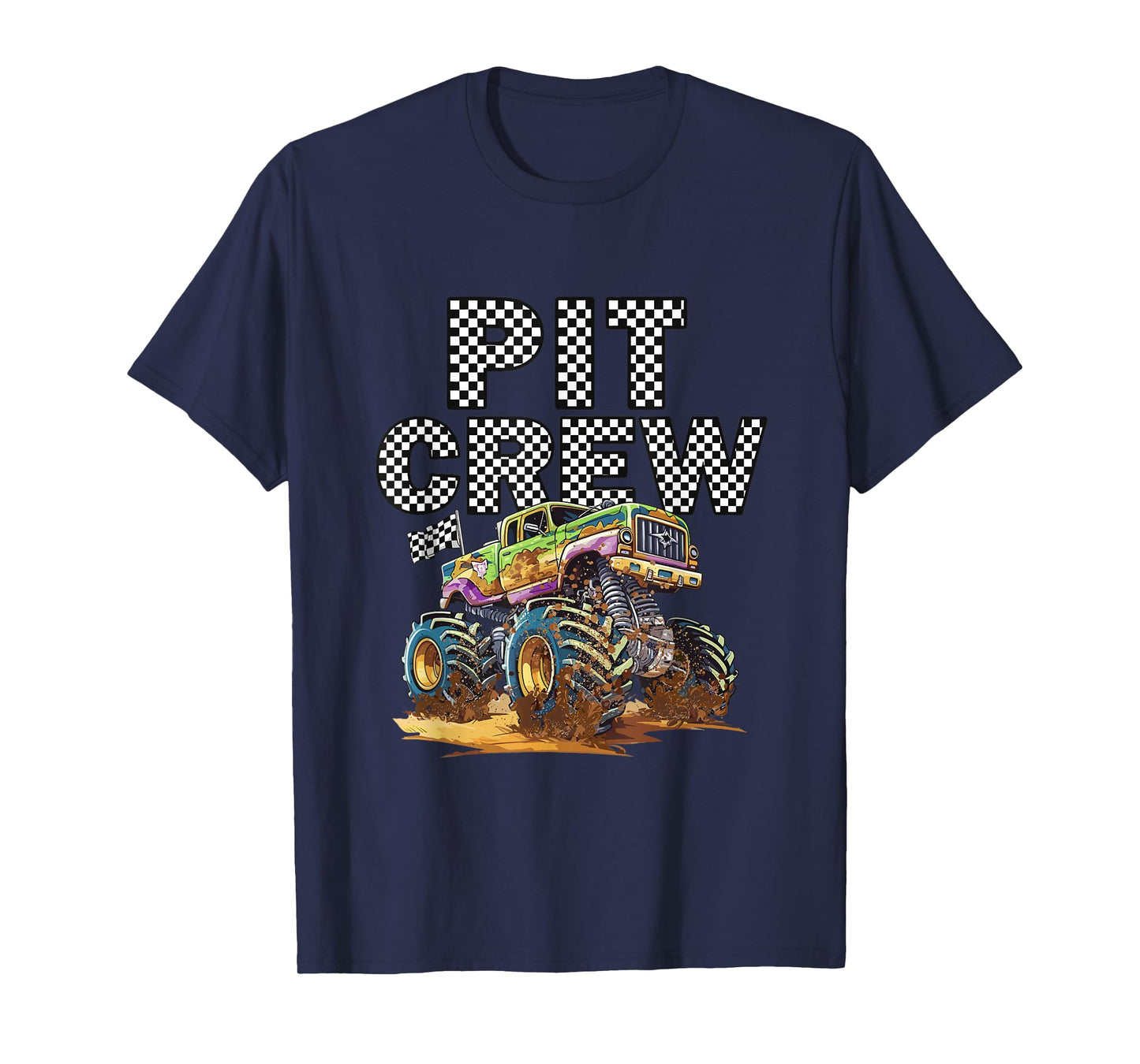 Monster Truck Pit Crew Family Matching Birthday Party T-Shirt