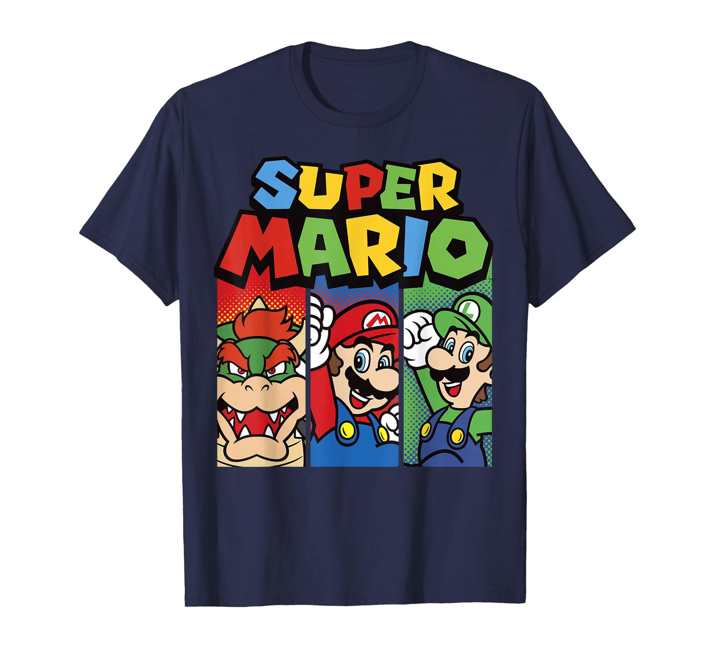 Super Mario Bros Vintage Old School Nintendo Hero Panels T-Shirt