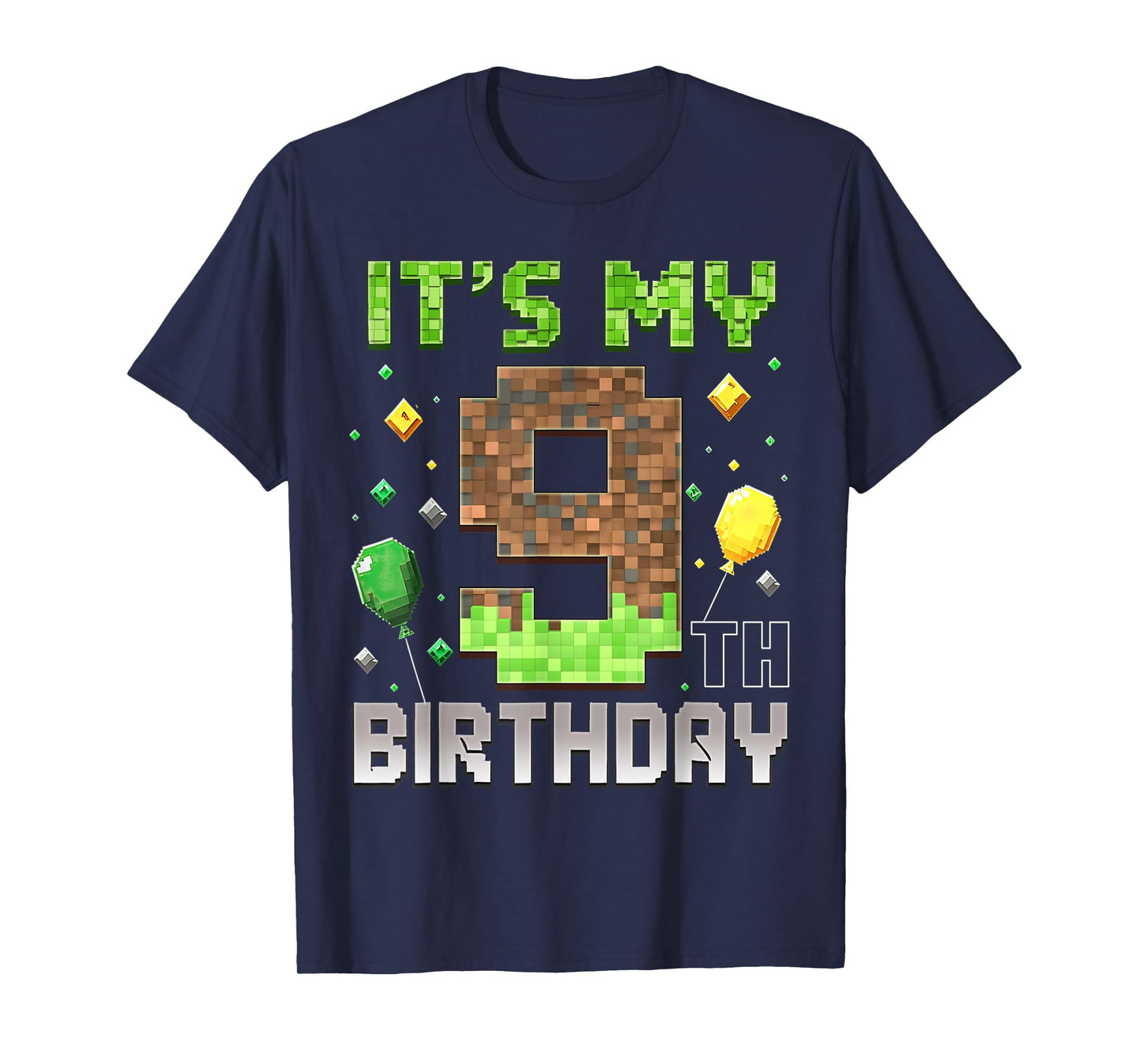 Kids 9th Birthday Gamer Pixel 9 Years Old Video Game Party T-Shirt