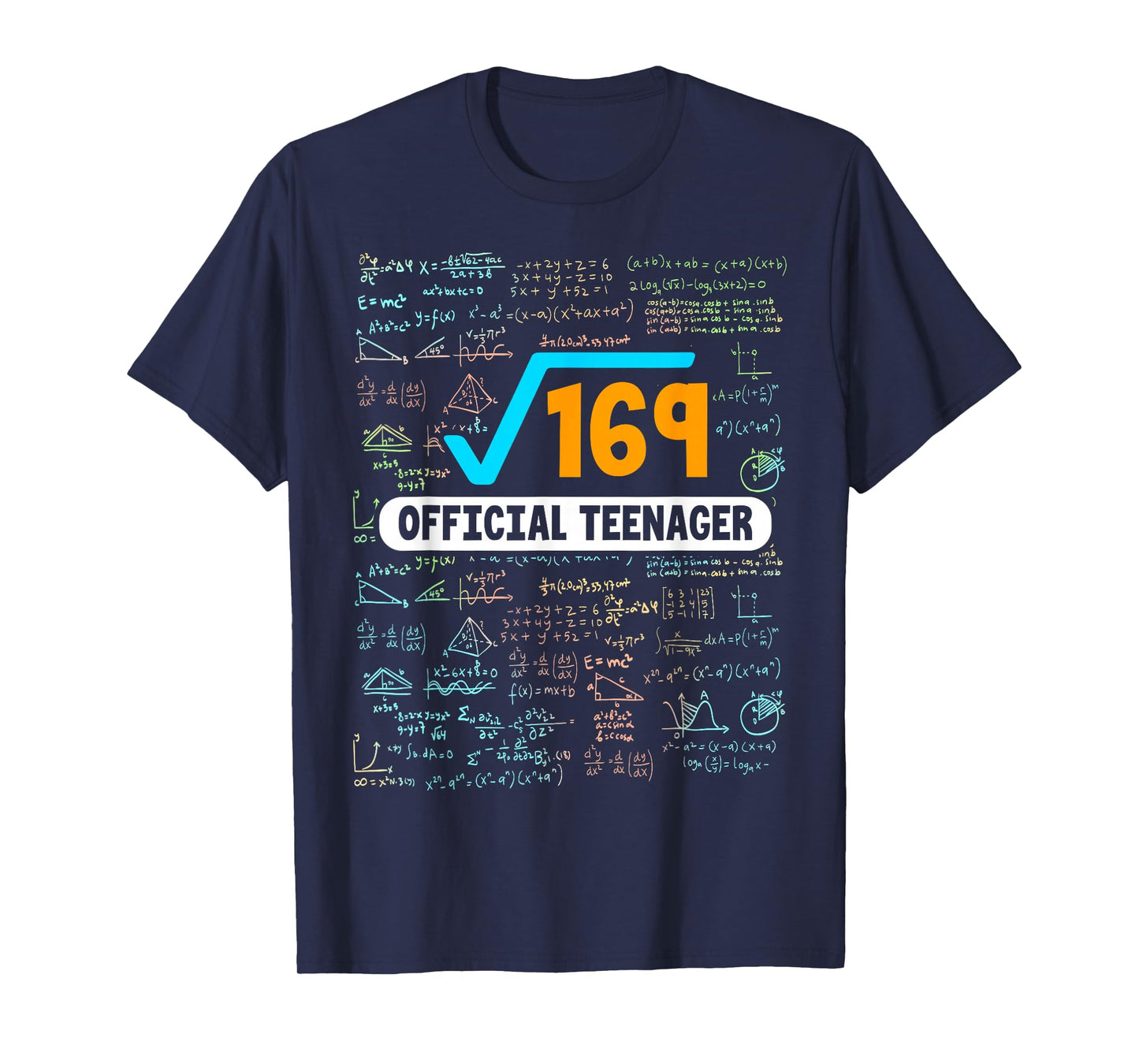 Square Root Of 169 13 Years Old Official Teenager Birthday T-Shirt