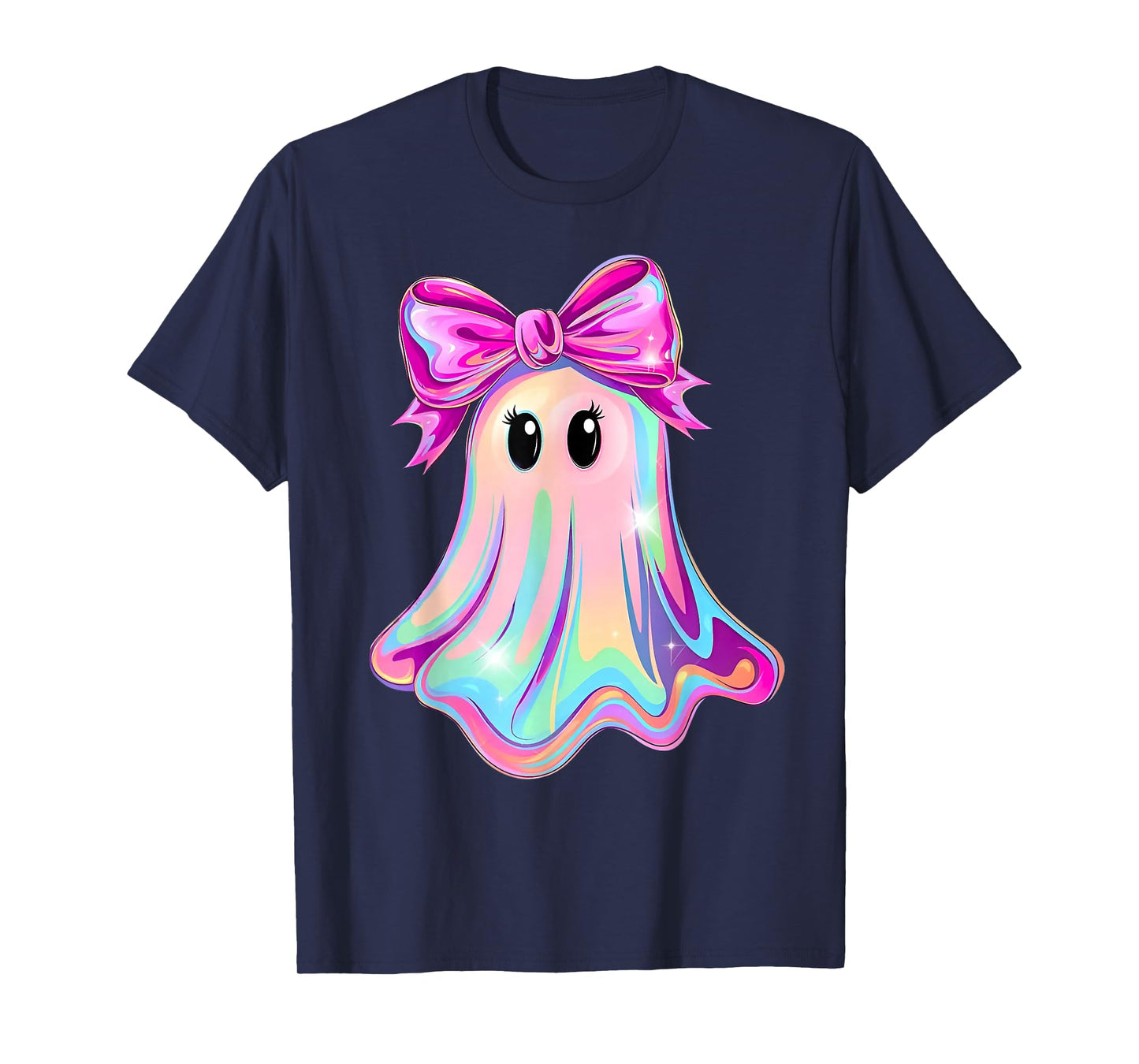 Funny Ghost Coquette Bow Spooky Season Halloween Tie Dye T-Shirt