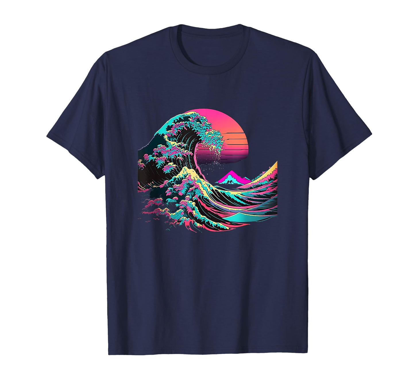 Vaperwave Aesthetic Glitch Great Wave Retrowave Synthwave T-Shirt