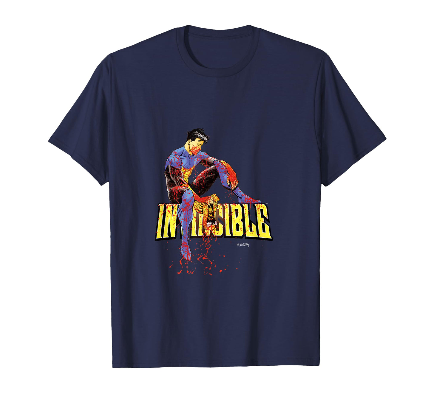 INVINCIBLE Official Merchandise Unisex-Adults Black Cartoon Short Sleeve Classic Fit T-Shirt