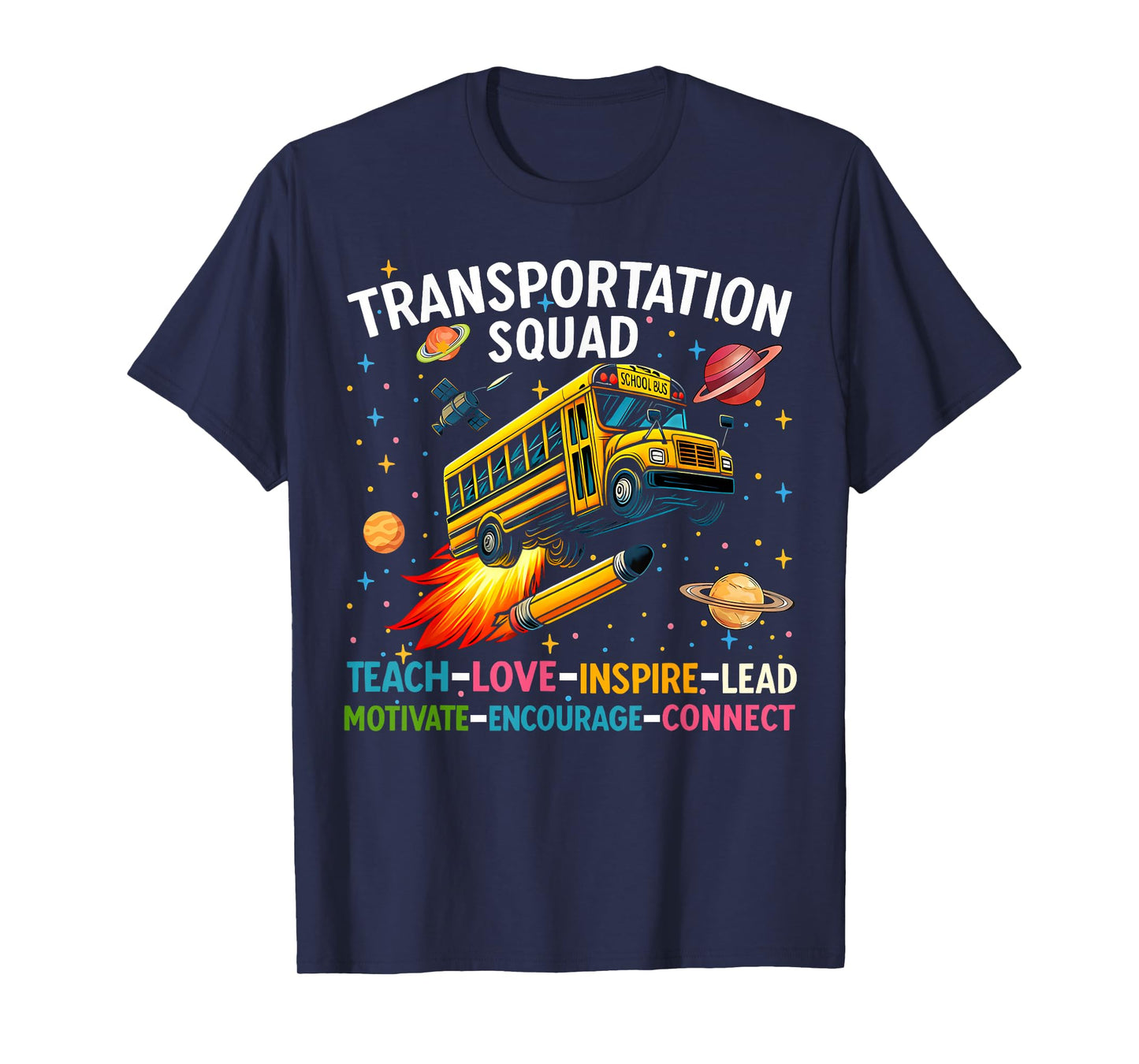 Transportation Squad Funny School Bus Back To School Retro T-Shirt