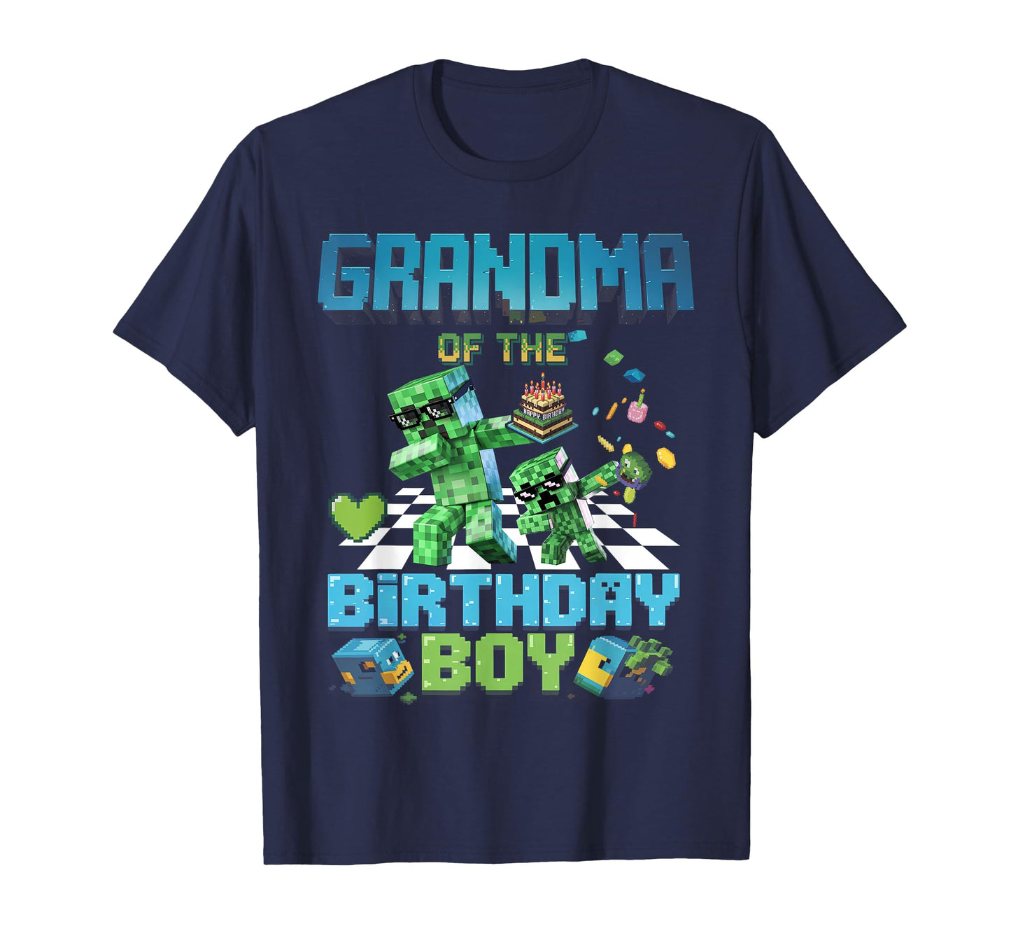 Grandma of the Birthday Boy Funny Brick Games Shirt Mens Boy T-Shirt