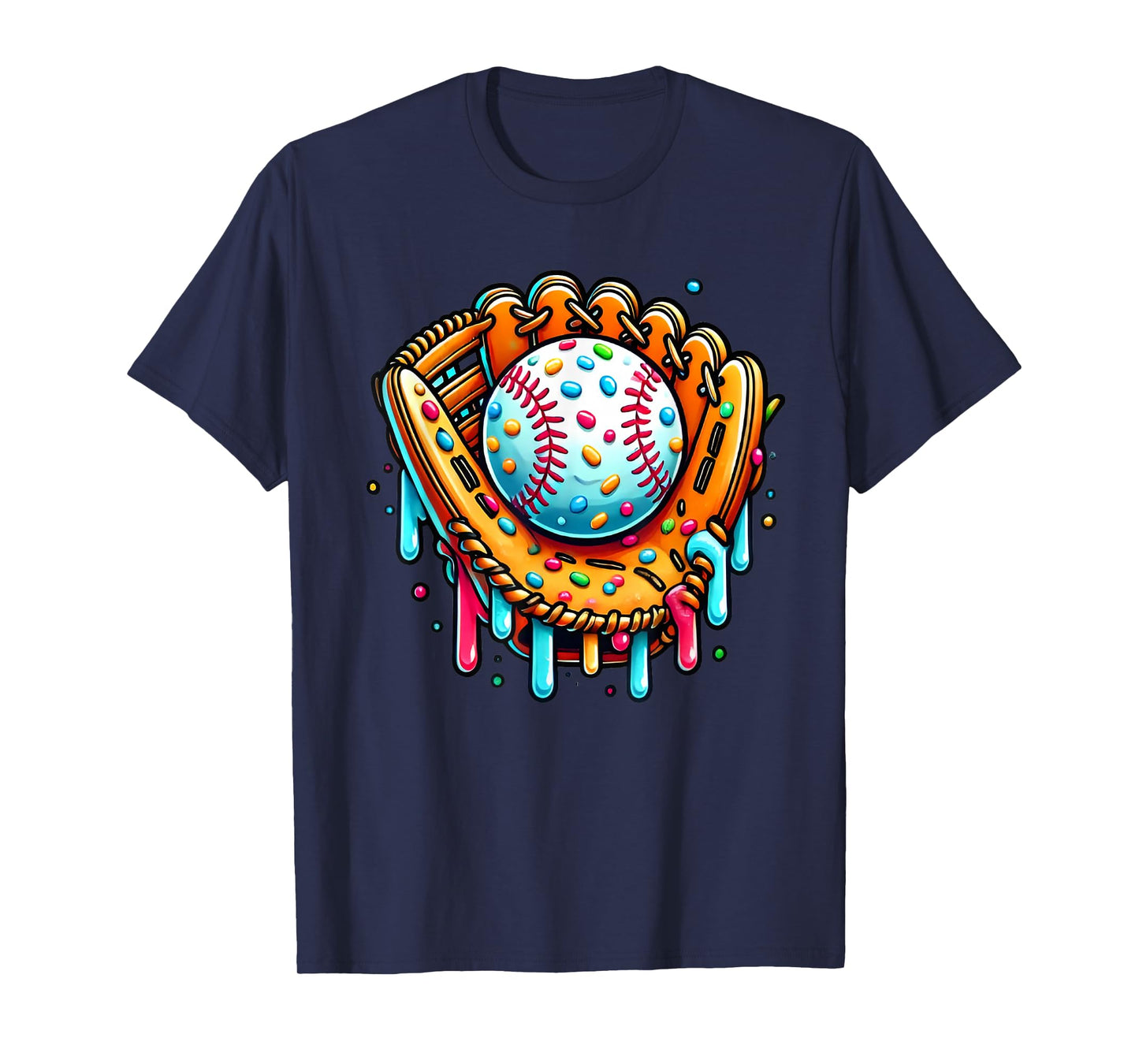 Ice Cream Drip Baseball Stuff Baseball Drip For Boys Graphic T-Shirt