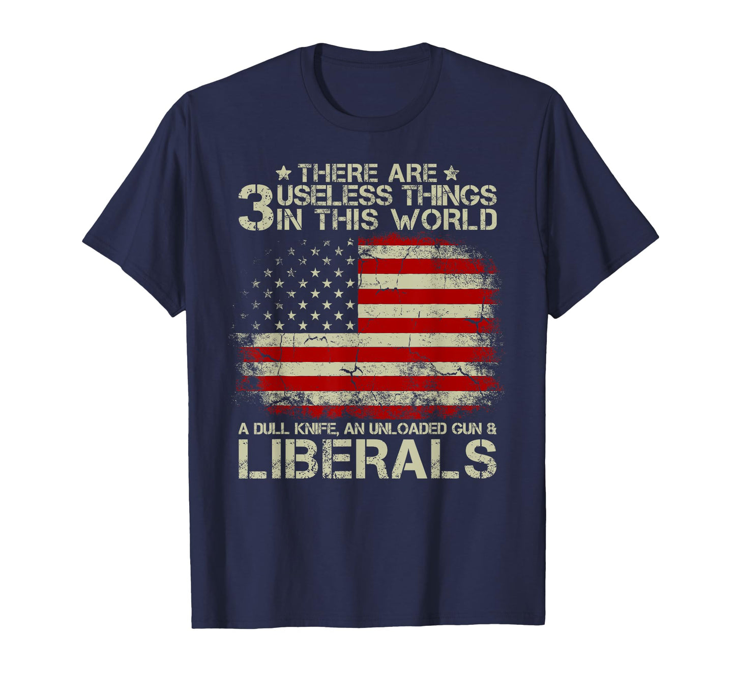 Vintage USA Flag There Are 3 Useless Things In This World Women Men T-Shirt