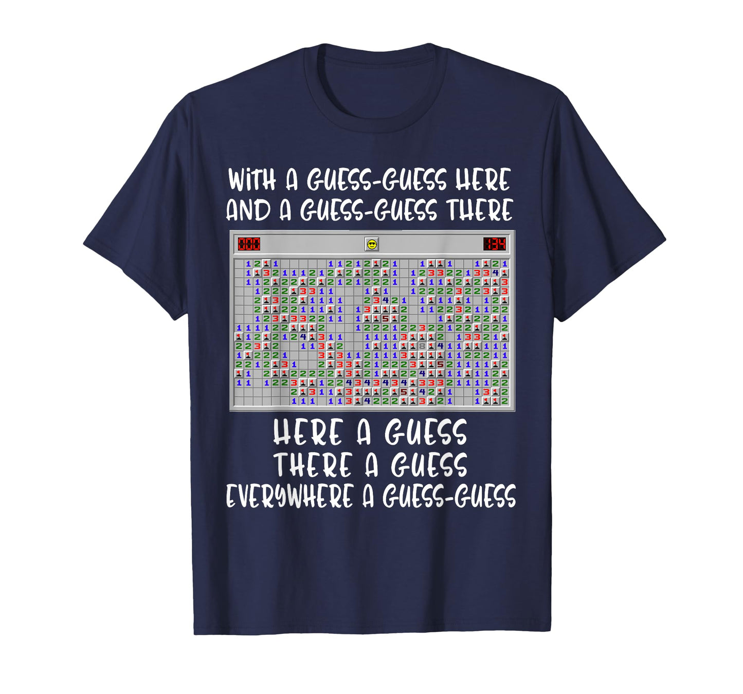 Guess-Guess Minesweeper Game Kids Old Computers Men Gift T-Shirt
