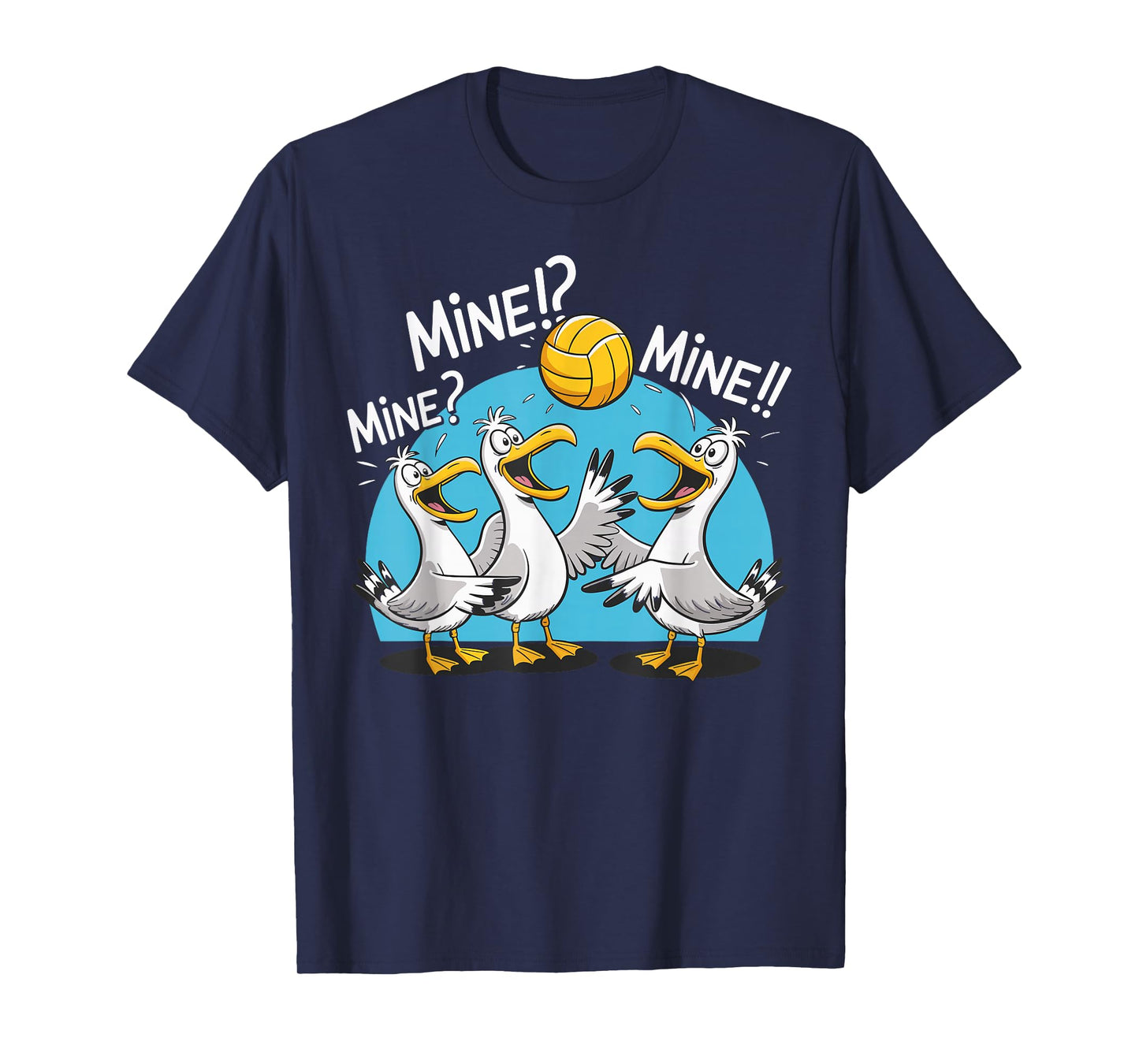 Retro Mine Mine Mine Volleyball Cute Bird Playing Volleyball T-Shirt