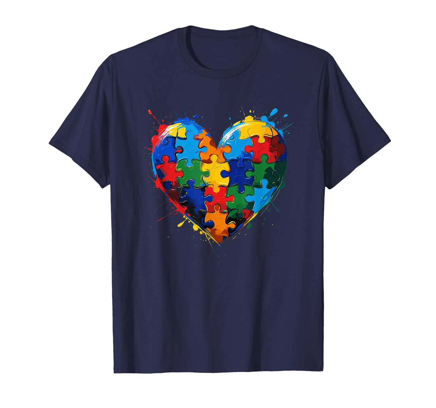 Autism Awareness Heart Valentine Day Puzzle Piece Boy Girl T-Shirt