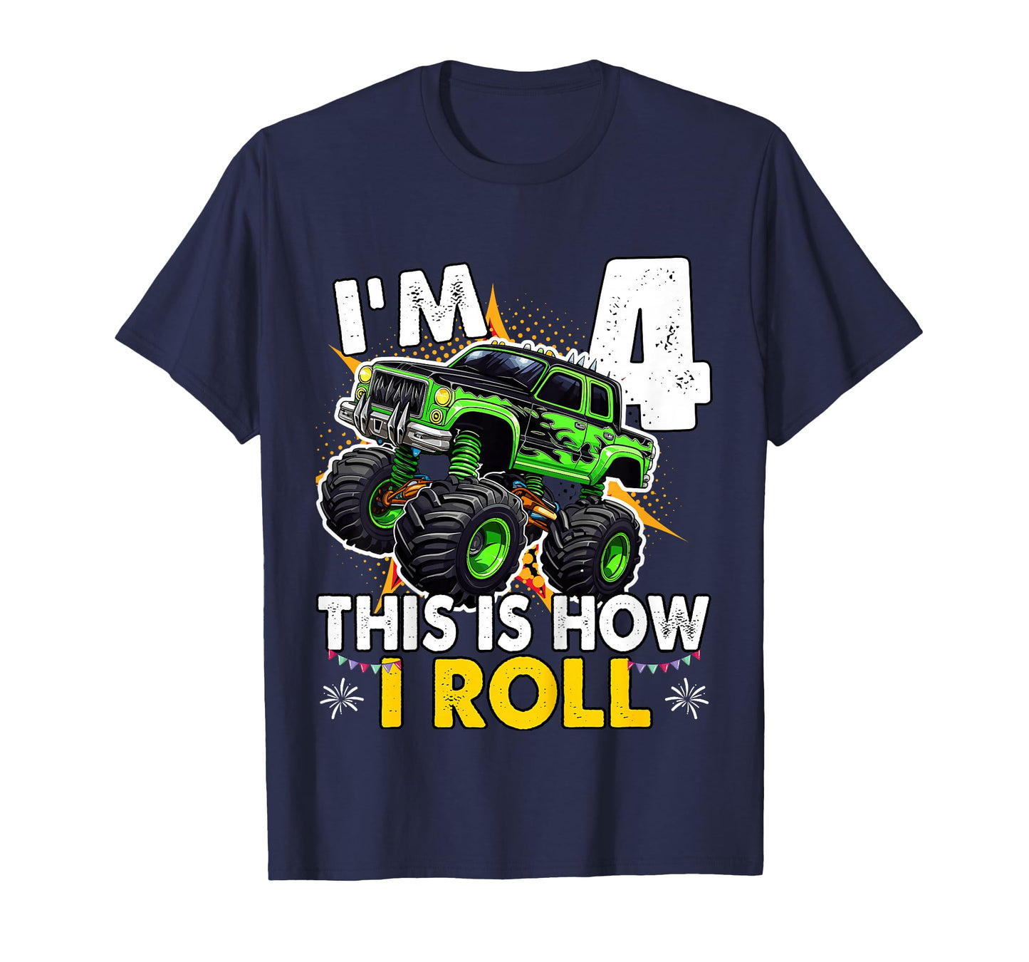 4 Year Old Monster Truck 4th Birthday boy T-Shirt