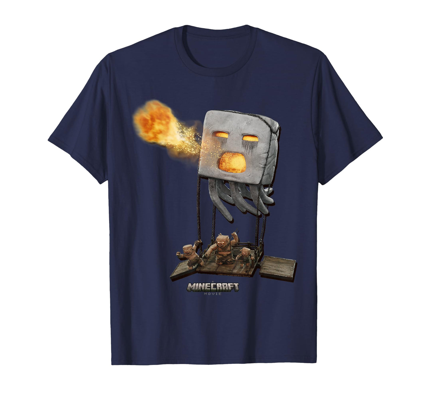 A Minecraft Movie Piglins & Ghast Attacking T-Shirt
